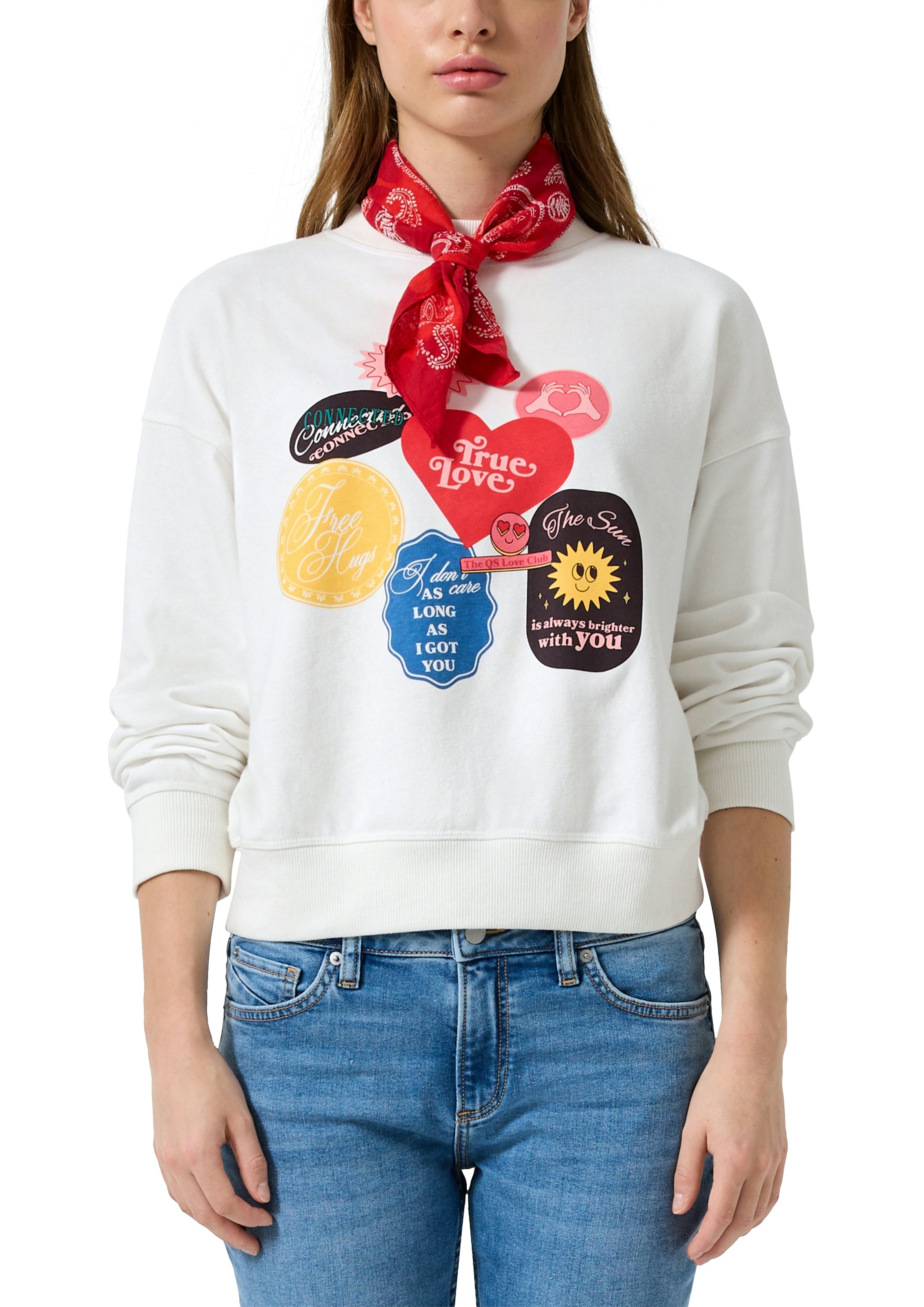 Image of QS Sweater, mit Frontprint/Letter-Print