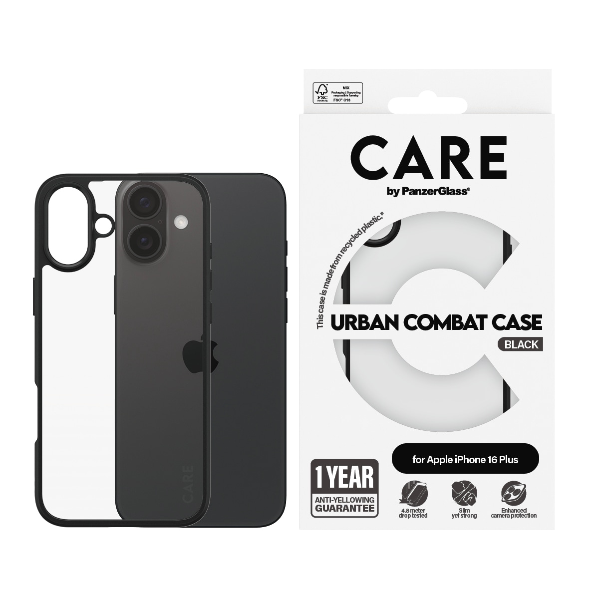 Image of CARE by PanzerGlass Handyhülle "Urban Combat Case für Apple iPhone 16 Plus" Backcover, Schutzhülle, Handyschutzhülle, Case, Schutzcase, stossfest