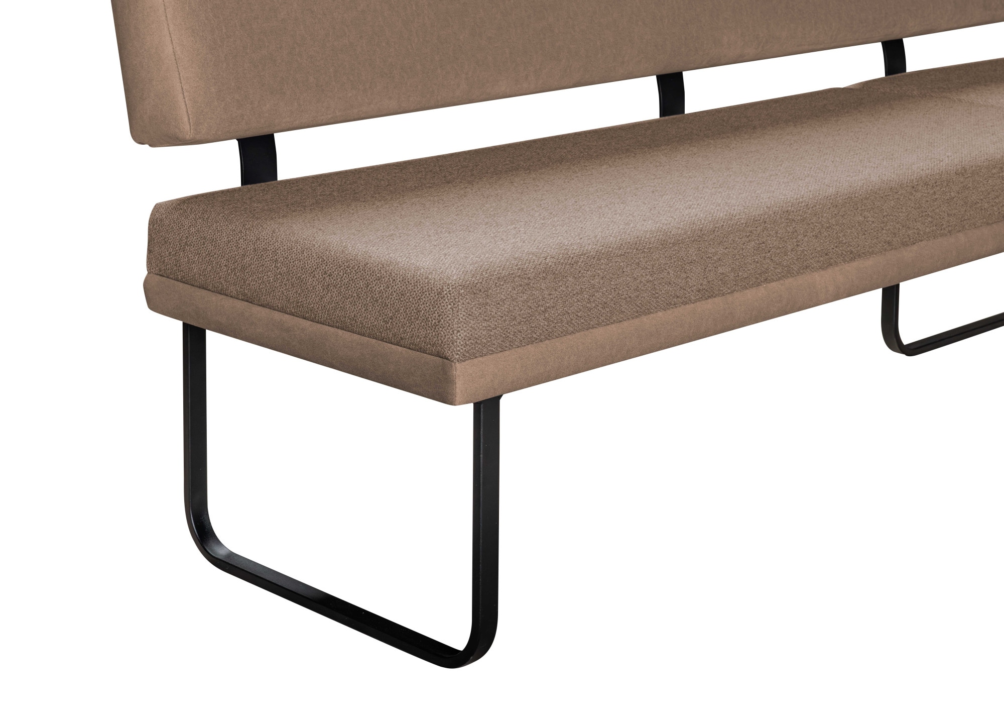 GOODproduct Eckbank »Gabi Esszimmerbank, Bank, Küchenbank, Polsterbank« Gestell aus matt-schwarzem Flachmetall, stabil, 2-Stoff-Design