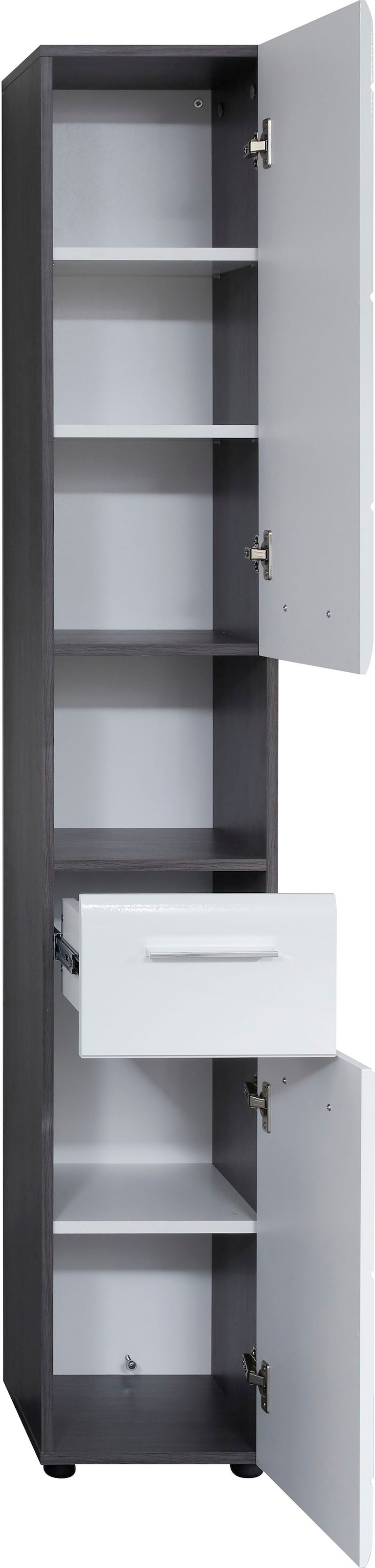 welltime Armoire haute »Sovana« Badezimmerschrank in Hochglanzoptik - (B/T/H) 30/31/182 cm