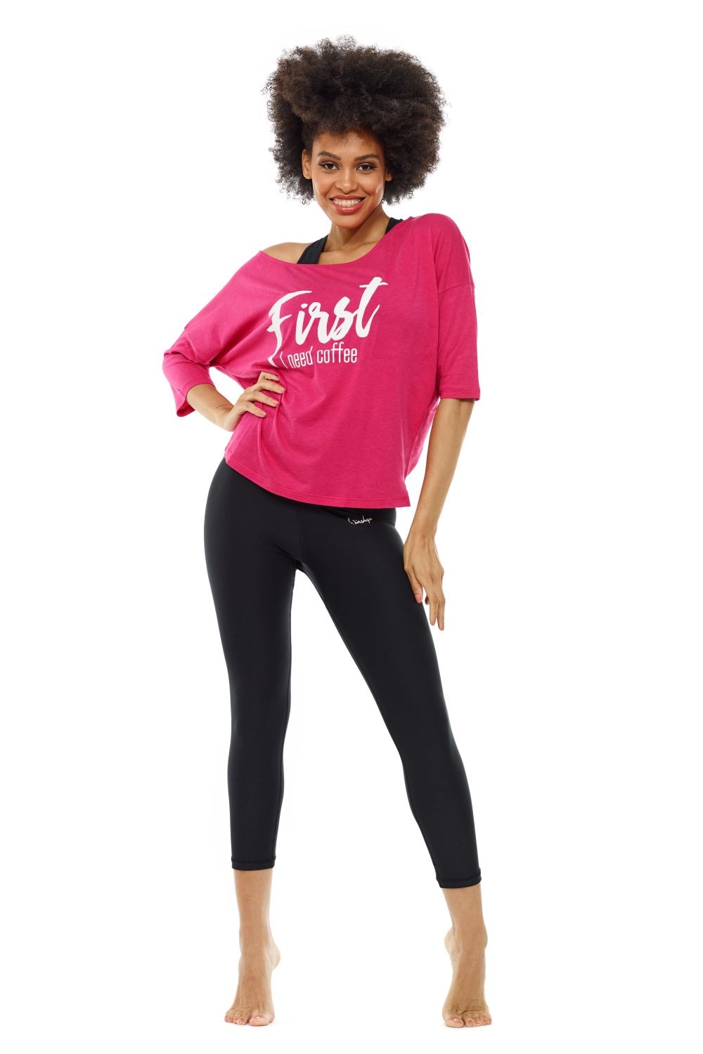 Winshape 3/4-Arm-Shirt »MCS001 ultra leicht«, mit weissem Glitzer-Aufdruck