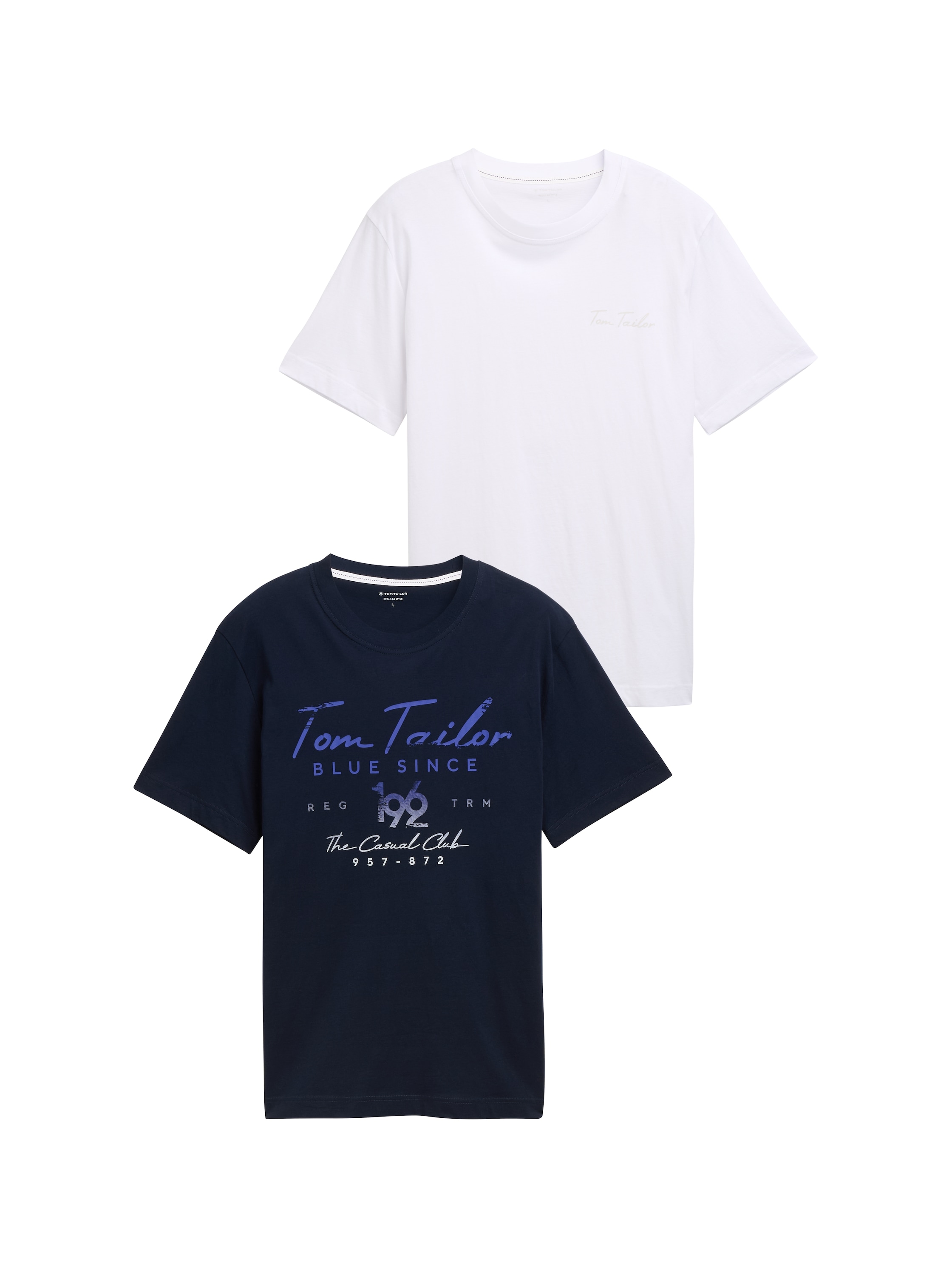 TOM TAILOR Print-Shirt, (2 tlg.), mit Logo-Print
