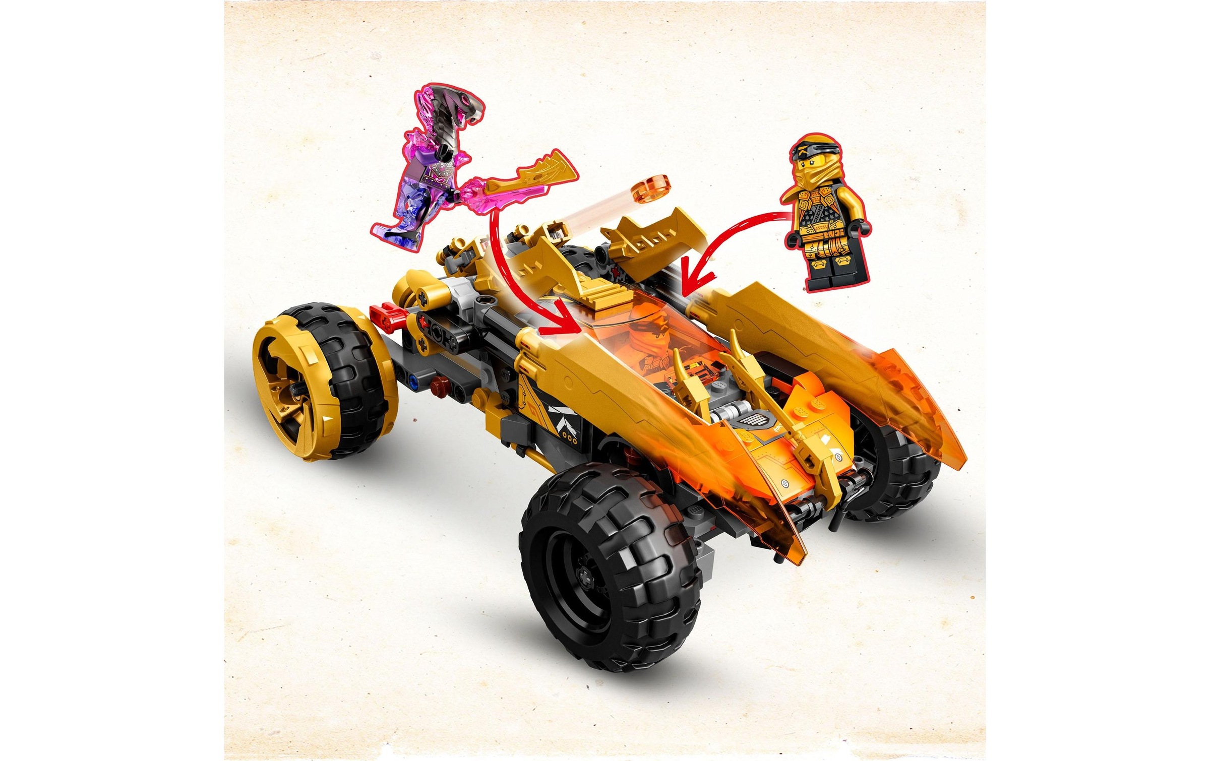 LEGO® Konstruktionsspielsteine »LEGO Ninjago Coles Drachen-Flitzer«, (384 St.)