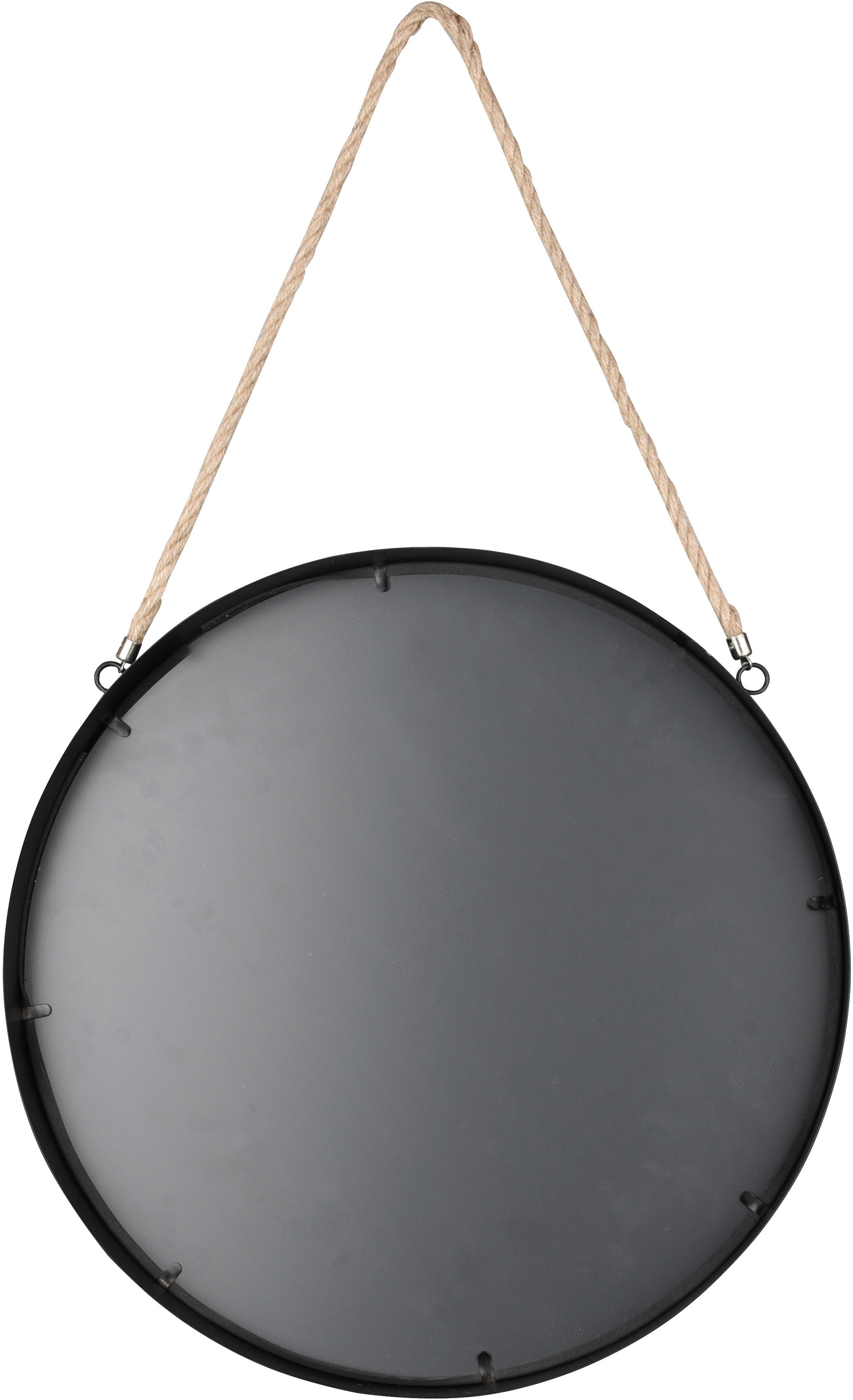 MIRRORS AND MORE Dekospiegel »Taira«, (1 St.), Wandspiegel Ø 40 cm, lackiertes Metall mit Kordelband