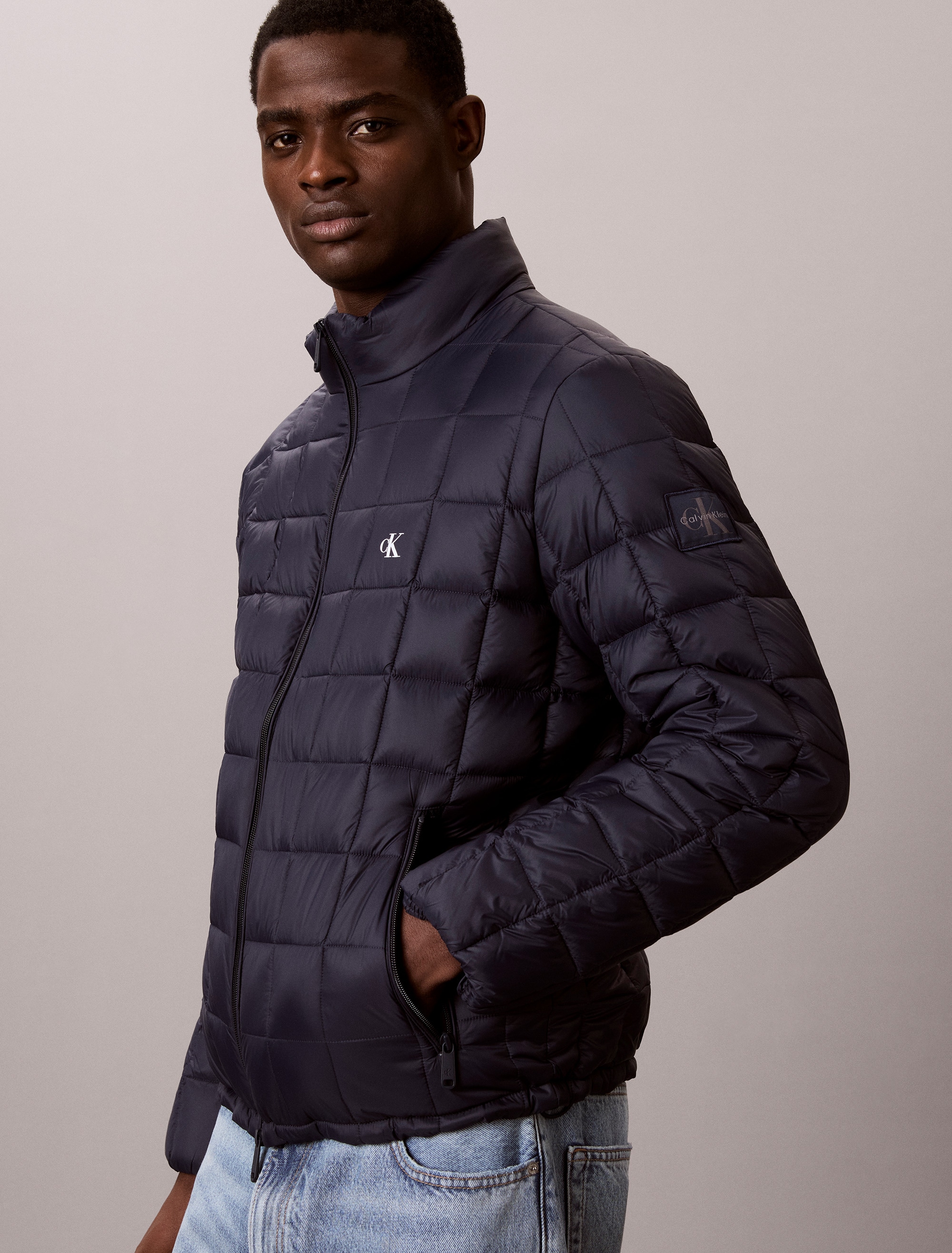 Calvin Klein Veste matelassée Col montant, fermeture éclair 2 voies, matelassage tendance