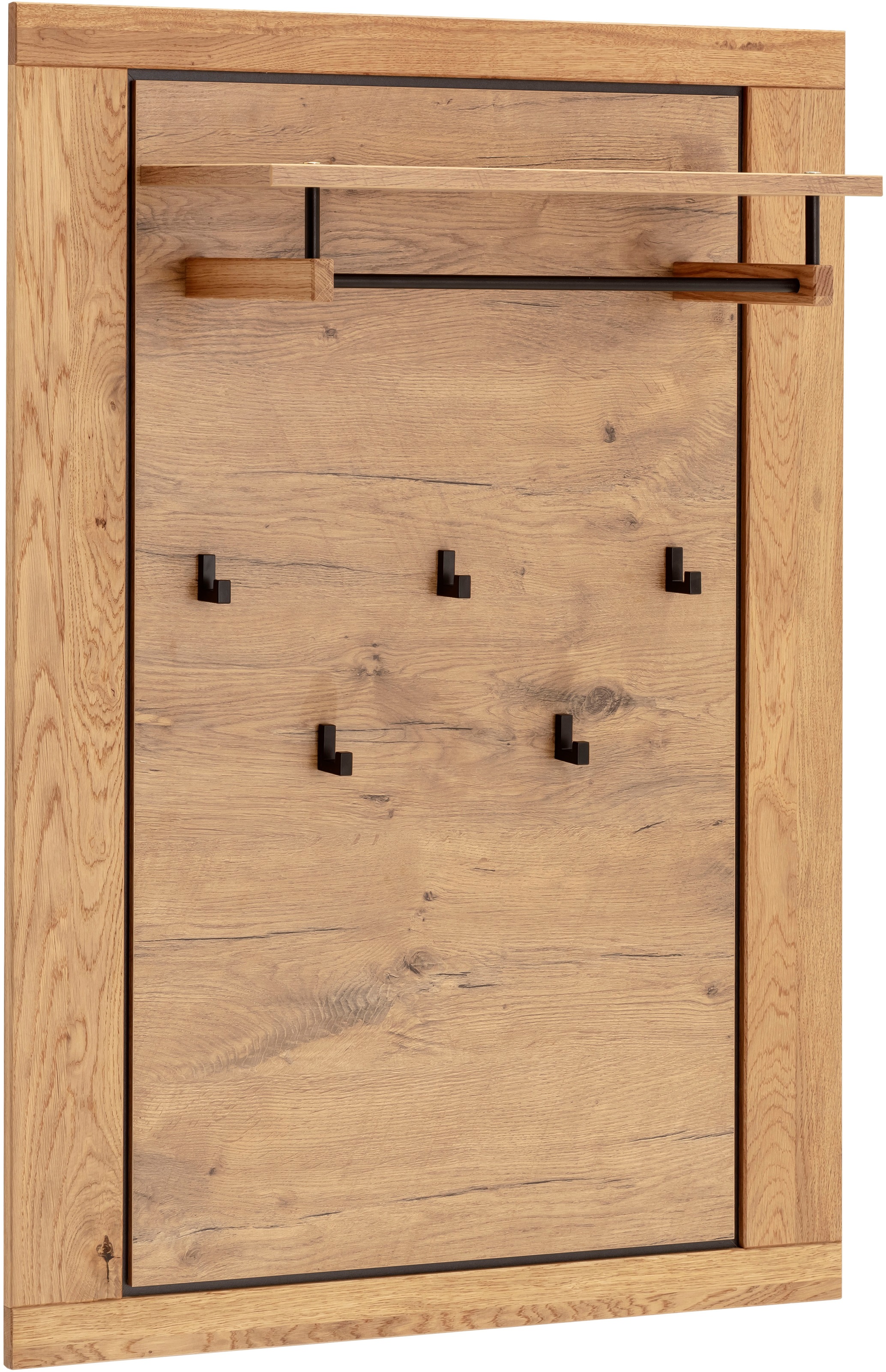 Image of MCA living Garderobenpaneel "Greno Garderobenpaneel Wandgarderobe" 1 Stk. tlg. Ablageboden, Garderobenstange aus Metall, 5x Kleiderhaken