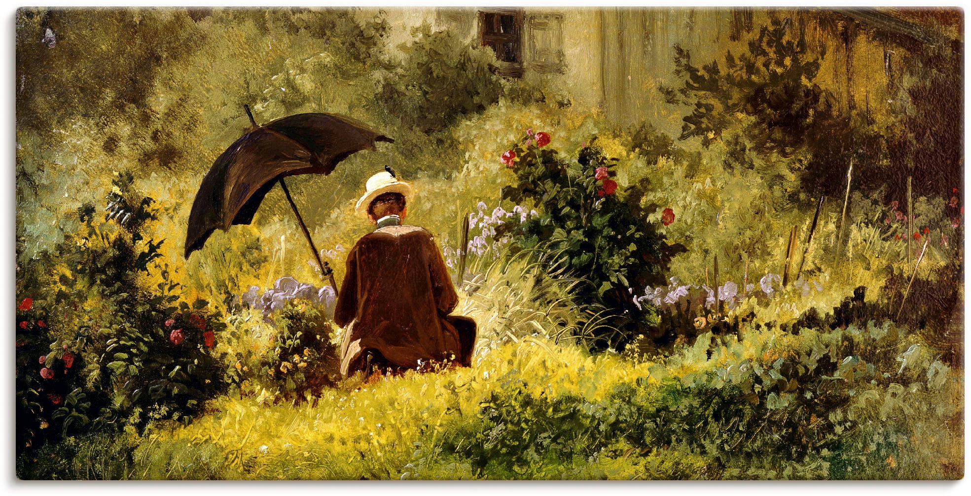 Image of Artland Leinwandbild "Der Maler im Garten" Mann 1 Stk. tlg. auf Holzrahmen gespannt
