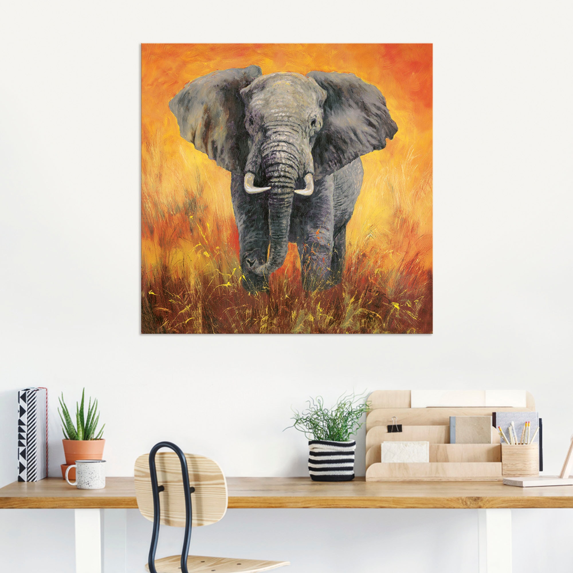 Artland Wandbild »Porträt Elefant«, Elefanten Bilder, (1 St.), als Alubild, Outdoorbild, Leinwandbild in verschied. Grössen