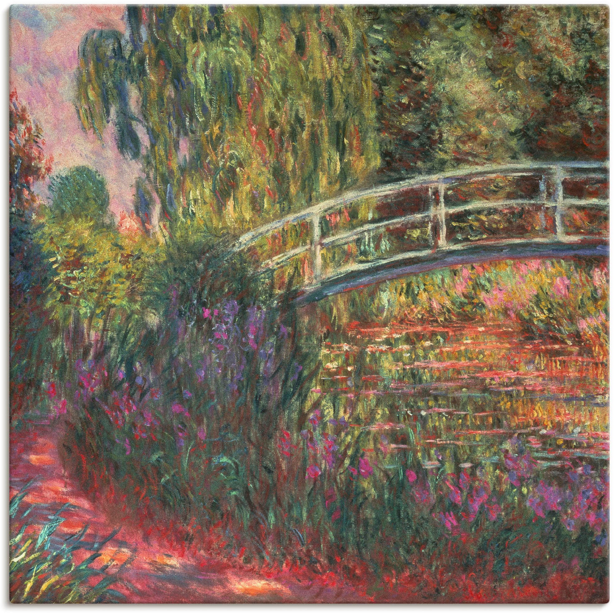 Image of Artland Leinwandbild "Japanische Brücke im Garten von Giverney" Garten 1 Stk. tlg. auf Holzrahmen gespannt