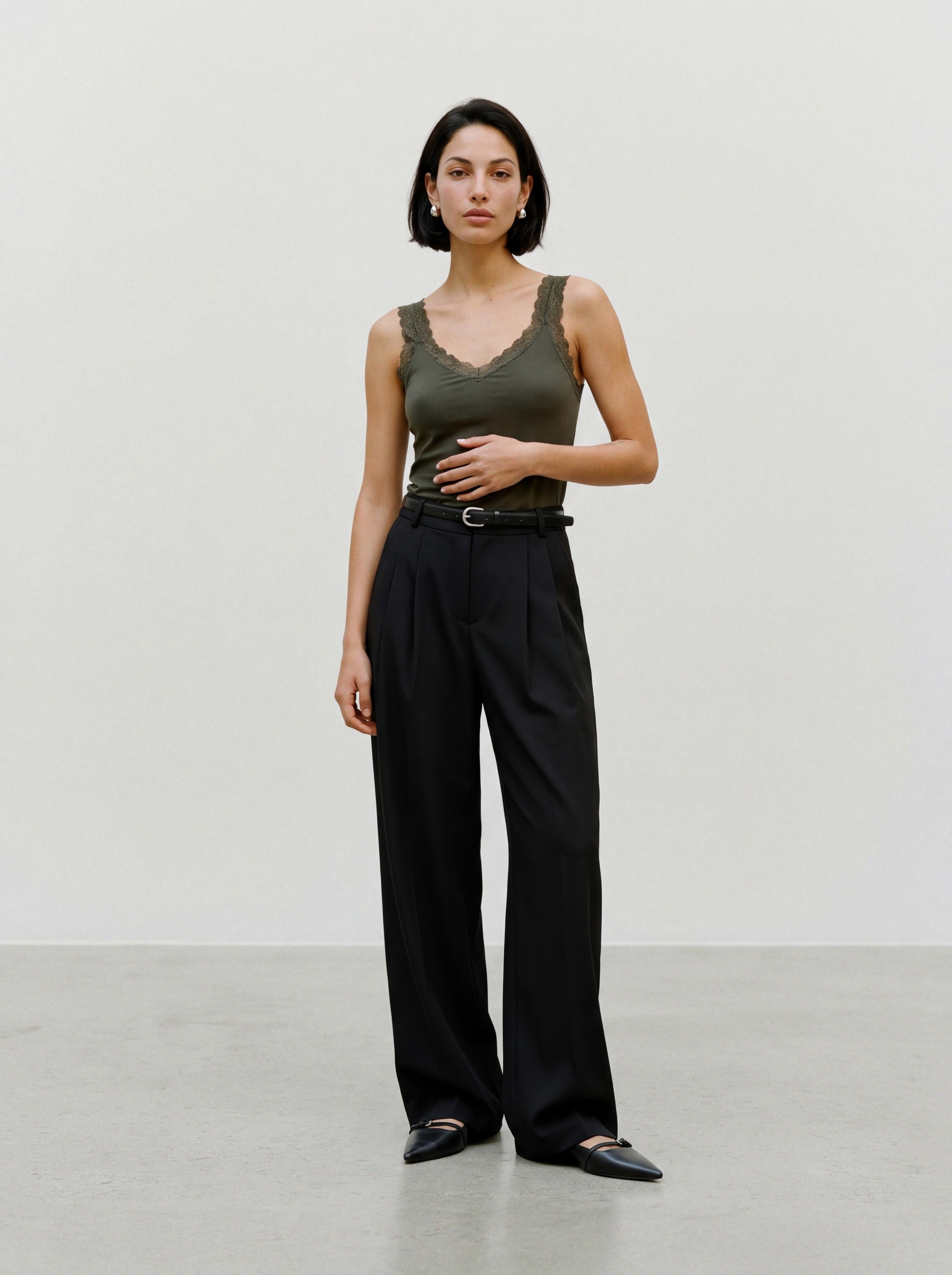 Vero Moda Top à bretelles »VMROSA SL TOP JRS NOOS« Mélange viscose, détail en dentelle