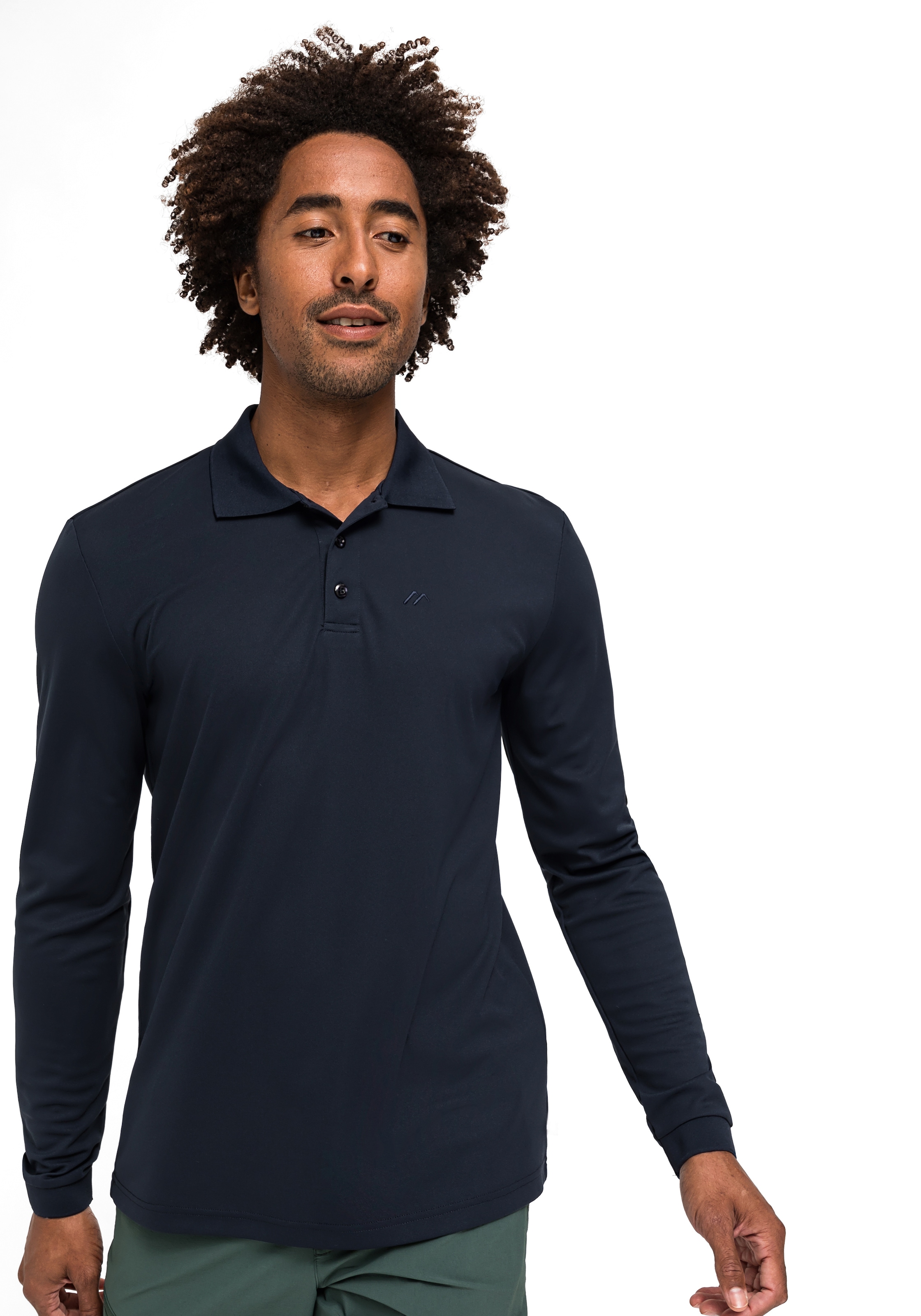 Maier Sports Polo à manches longues »Ulrich L/S« Polo homme manches longues, t-shirt fonctionnel léger, coupe régulière