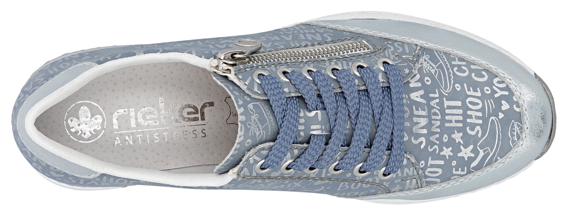 Rieker Sneakers  mit Lettern bedruckt, Freizeitschuh, Halbschuh, Schnürschuh