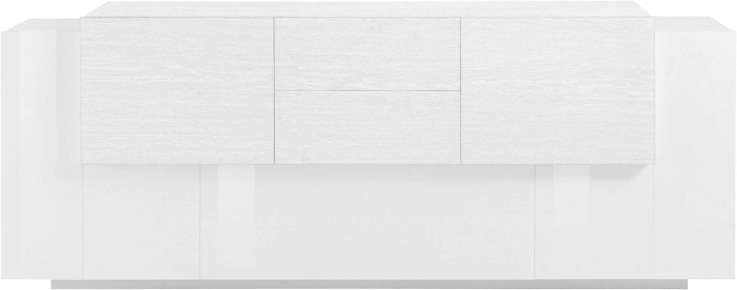 INOSIGN Sideboard »Coro, Kommode, Schrank, Kredenz, grifflos mit Einlegeböden«, 1 Klappe,4 Türen,2 Schubkästen Doppeltiefe, Breite 220