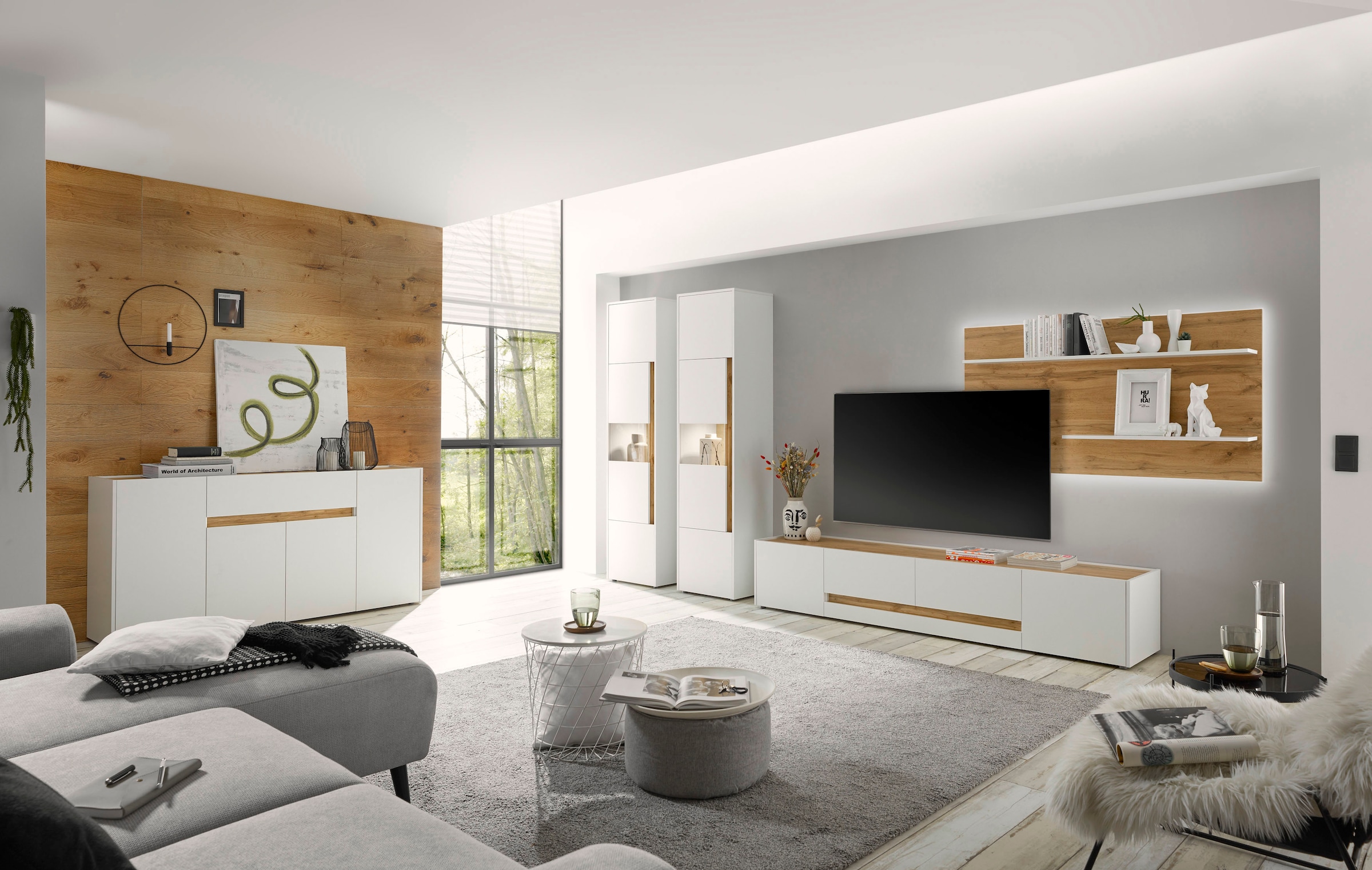 INOSIGN Wohnwand »City/Giron, moderne Anbauwand, Komplettset in vielen Farben verfügbar« Set, 4 Stk. tlg.