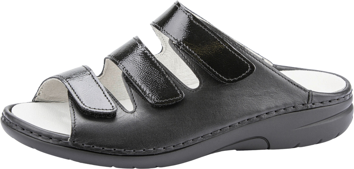Image of Waldläufer Pantolette "GUNNA", Komfortschuh, Klettschuh, Hausschuh in Bequemweite G (= weit)