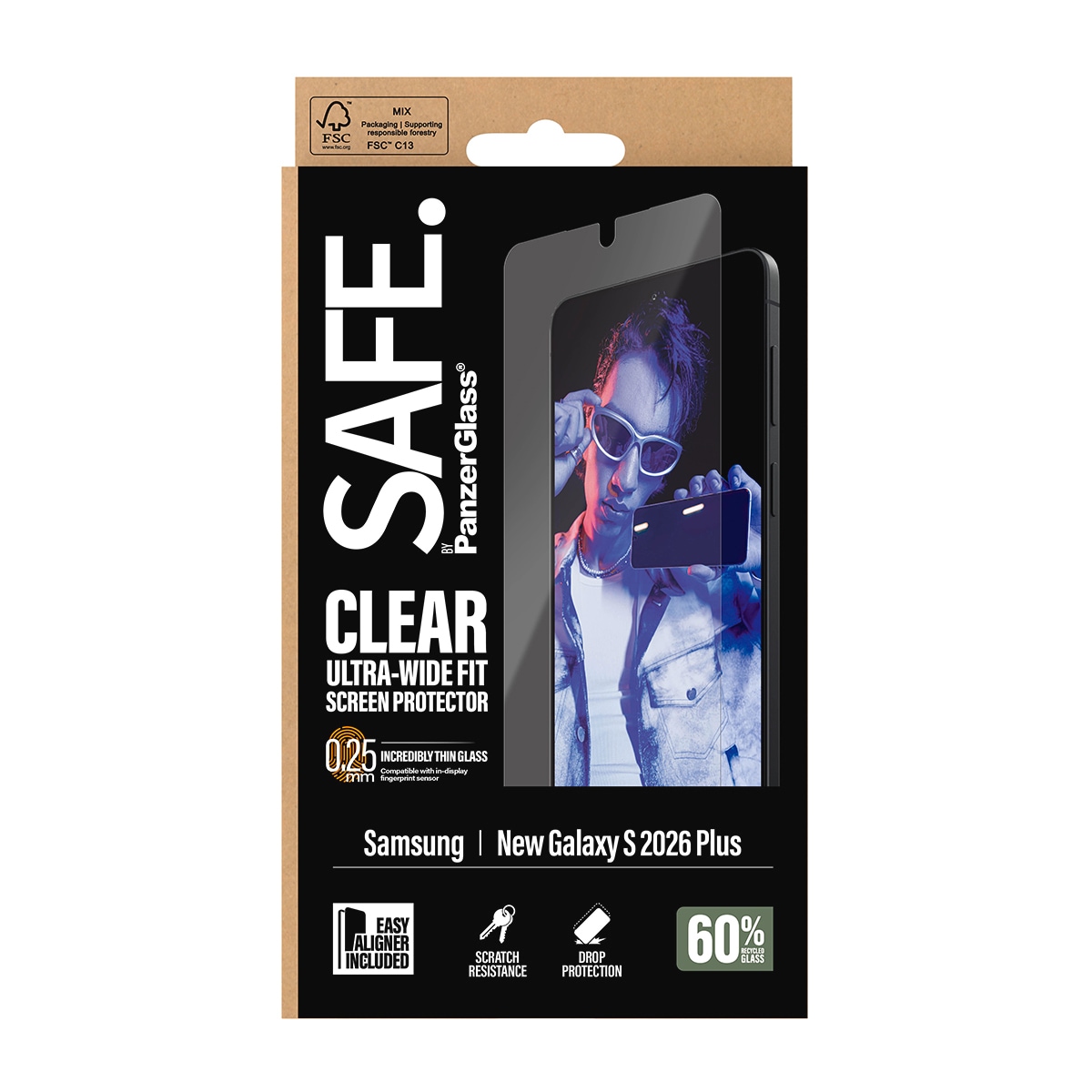 SAFE by PanzerGlass Displayschutzglas »Ultra-Wide Fit Screen Protector« für Samsung Galaxy S26+ Displayschutzfolie, Schutzfolie, Bildschirmschutz, kratz- & stossfest