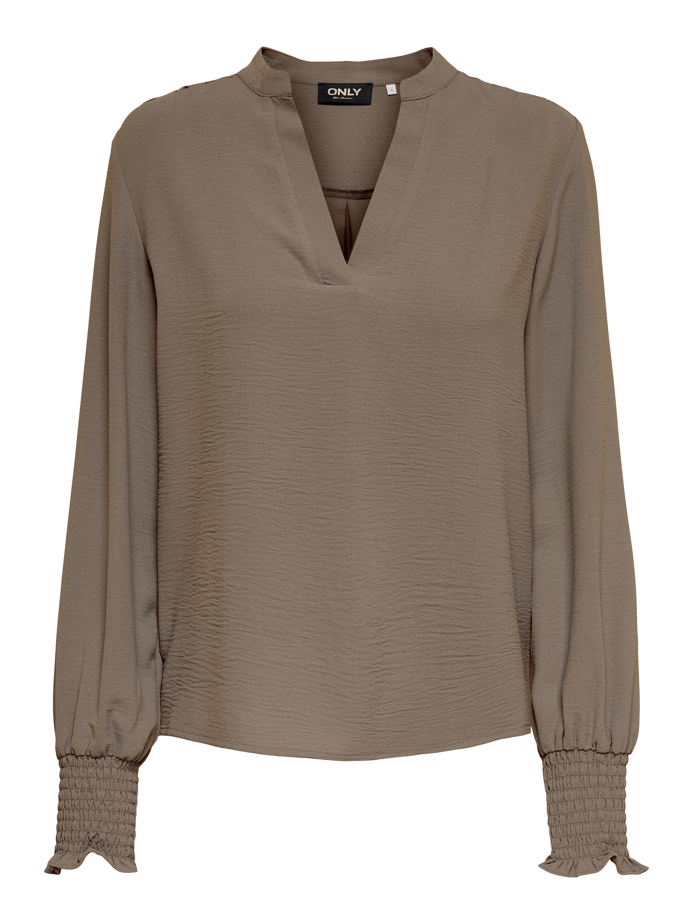 ONLY Blusenshirt »ONLMETTE V-NECK LS SMOCK TOP NOOS WVN«