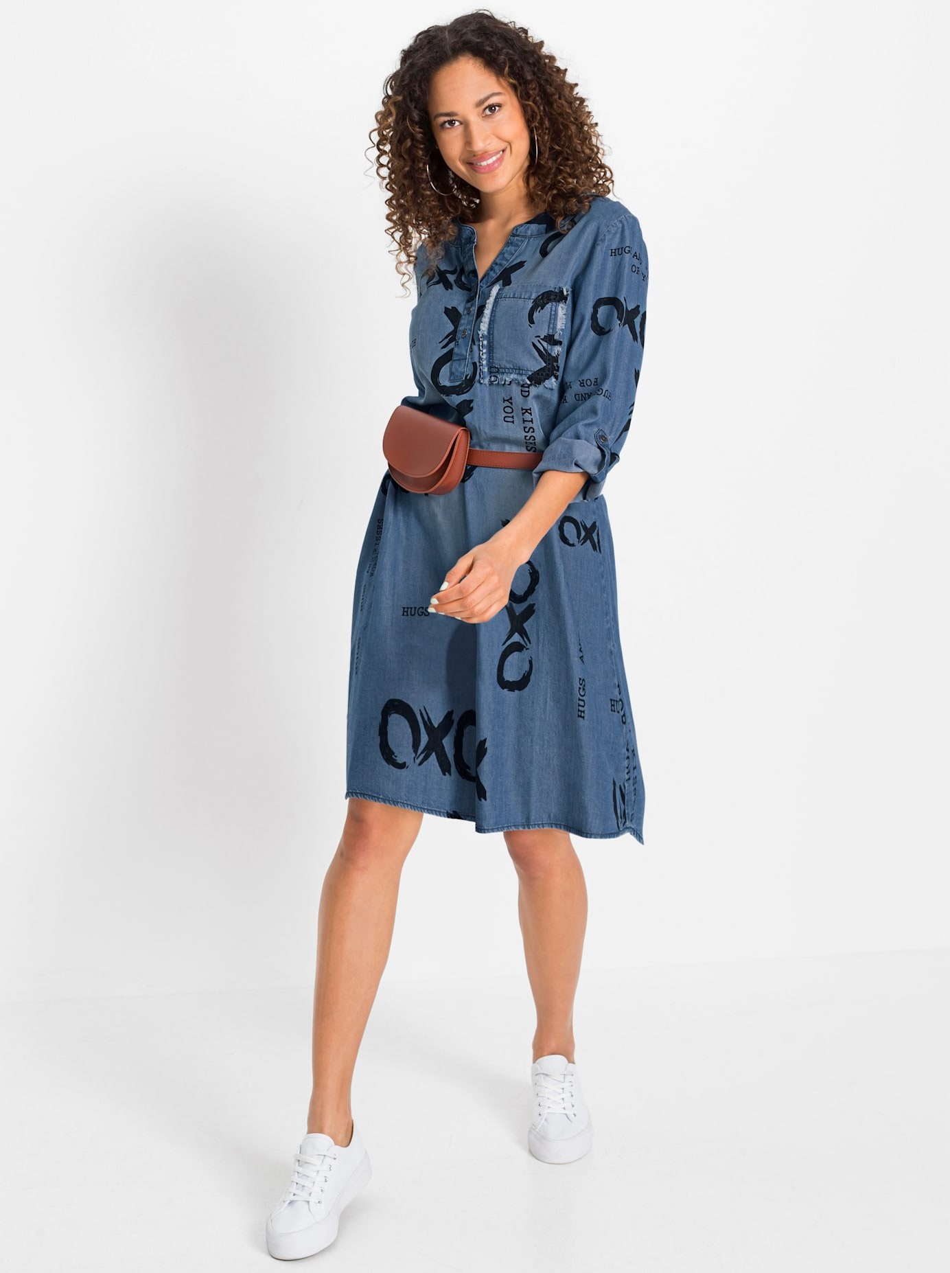 Image of Inspirationen Druckkleid "Webkleid" Brusttasche