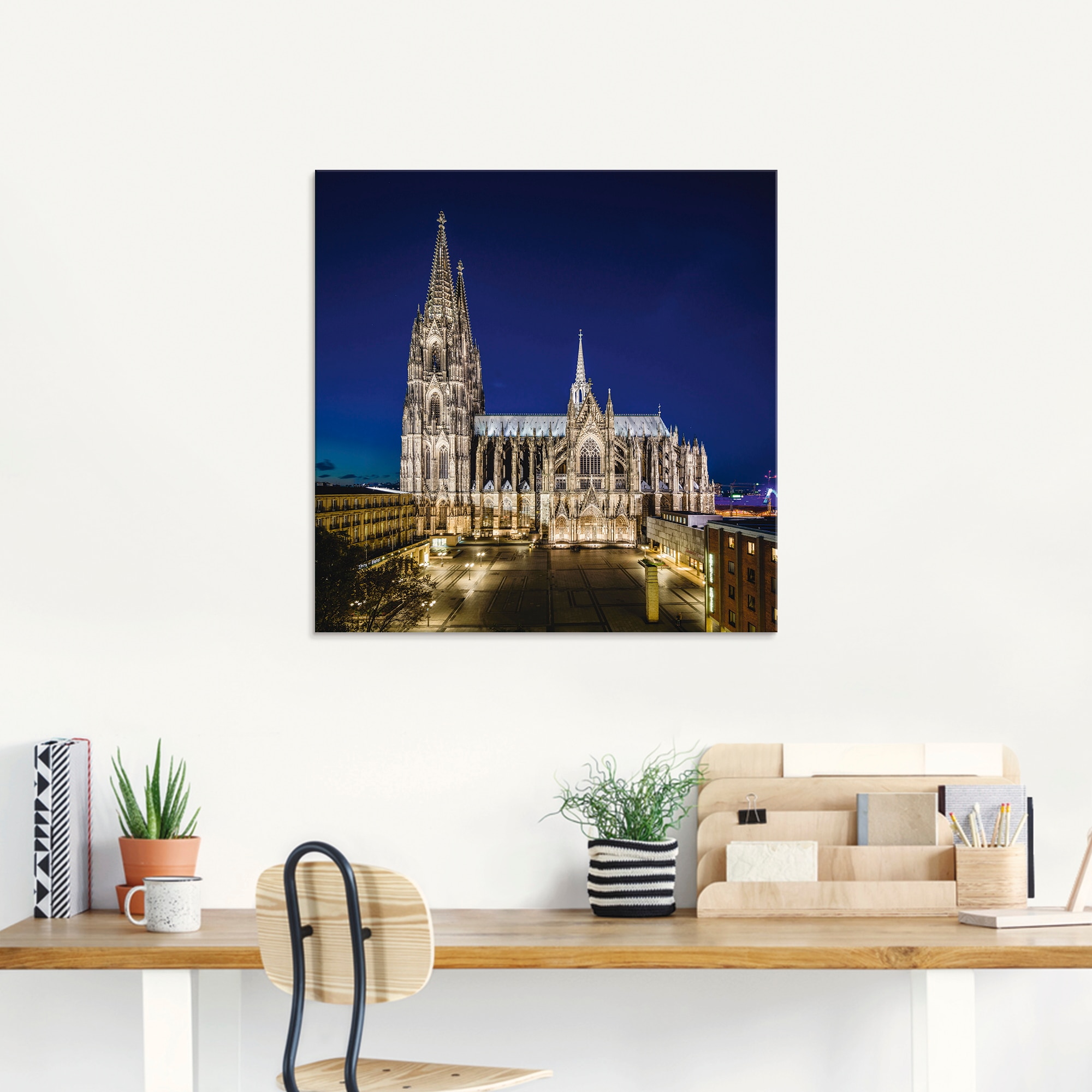 Artland Tableau en verre »Kölner Dom am Abend« 1 cuis tlg. in verschiedenen Grössen
