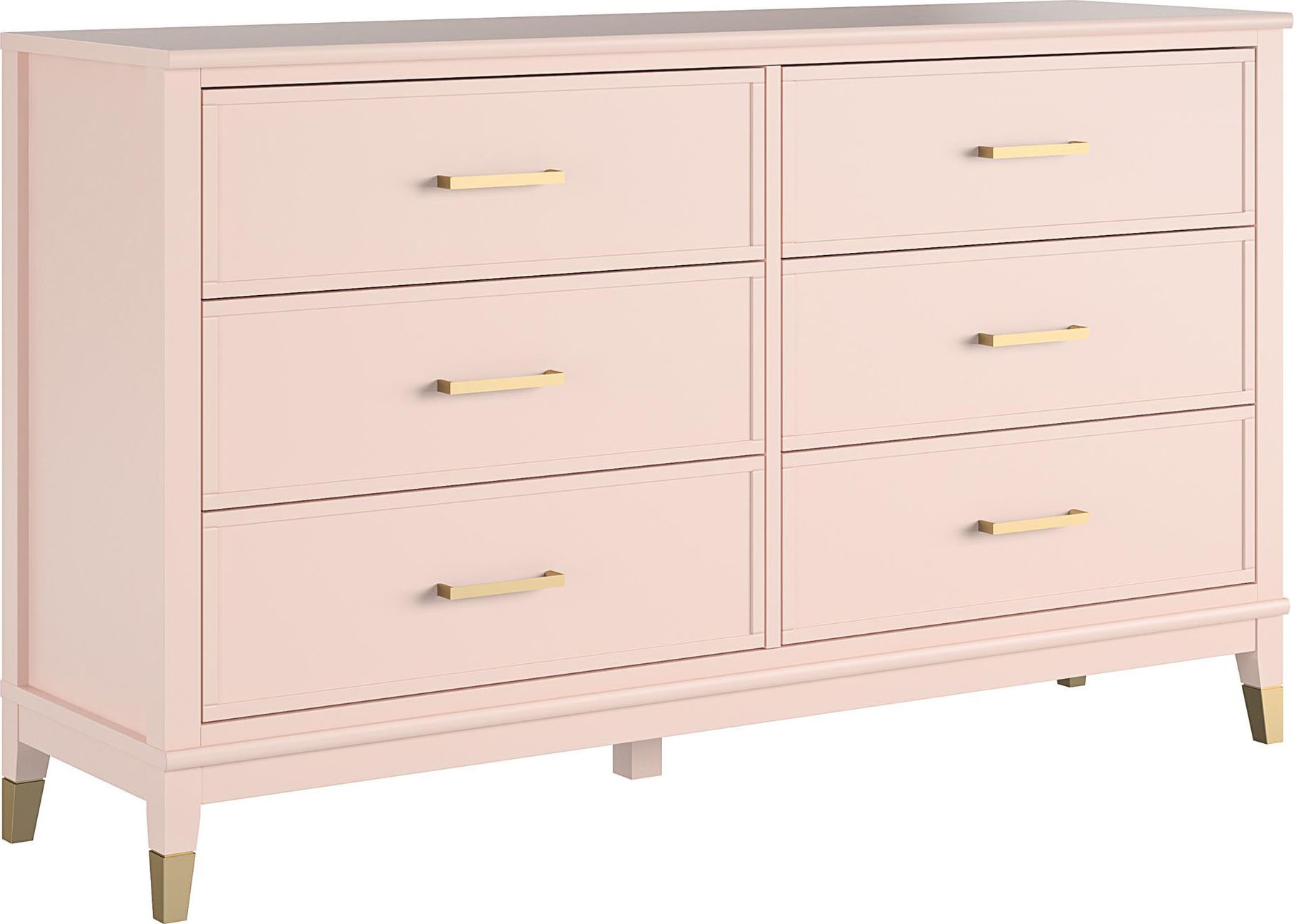 GOODproduct Commode »Westerleigh« mit 6 Schubladen, MDF, Beine aus Massivholz, Höhe 85 cm, Breite 145 cm