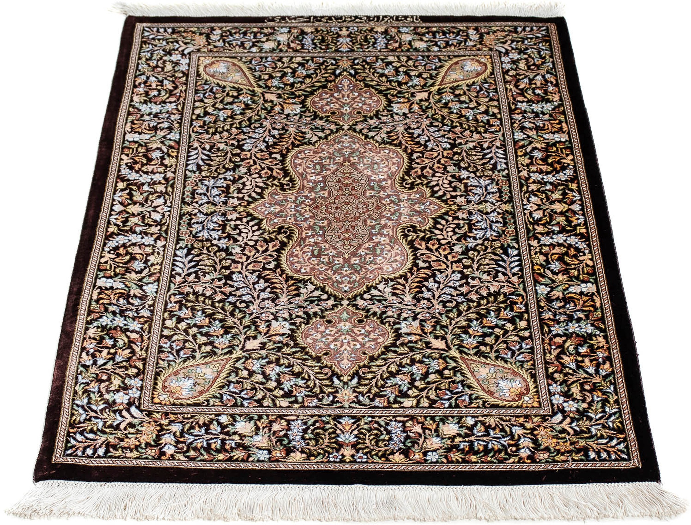 Image of morgenland Orientteppich »Perser - Ghom - 91 x 61 cm - dunkelblau«, rechteckig, 10 mm Höhe, Wohnzimmer, Handgeknüpft, Einzelstück mit Zertifikat bei Ackermann Versand Schweiz
