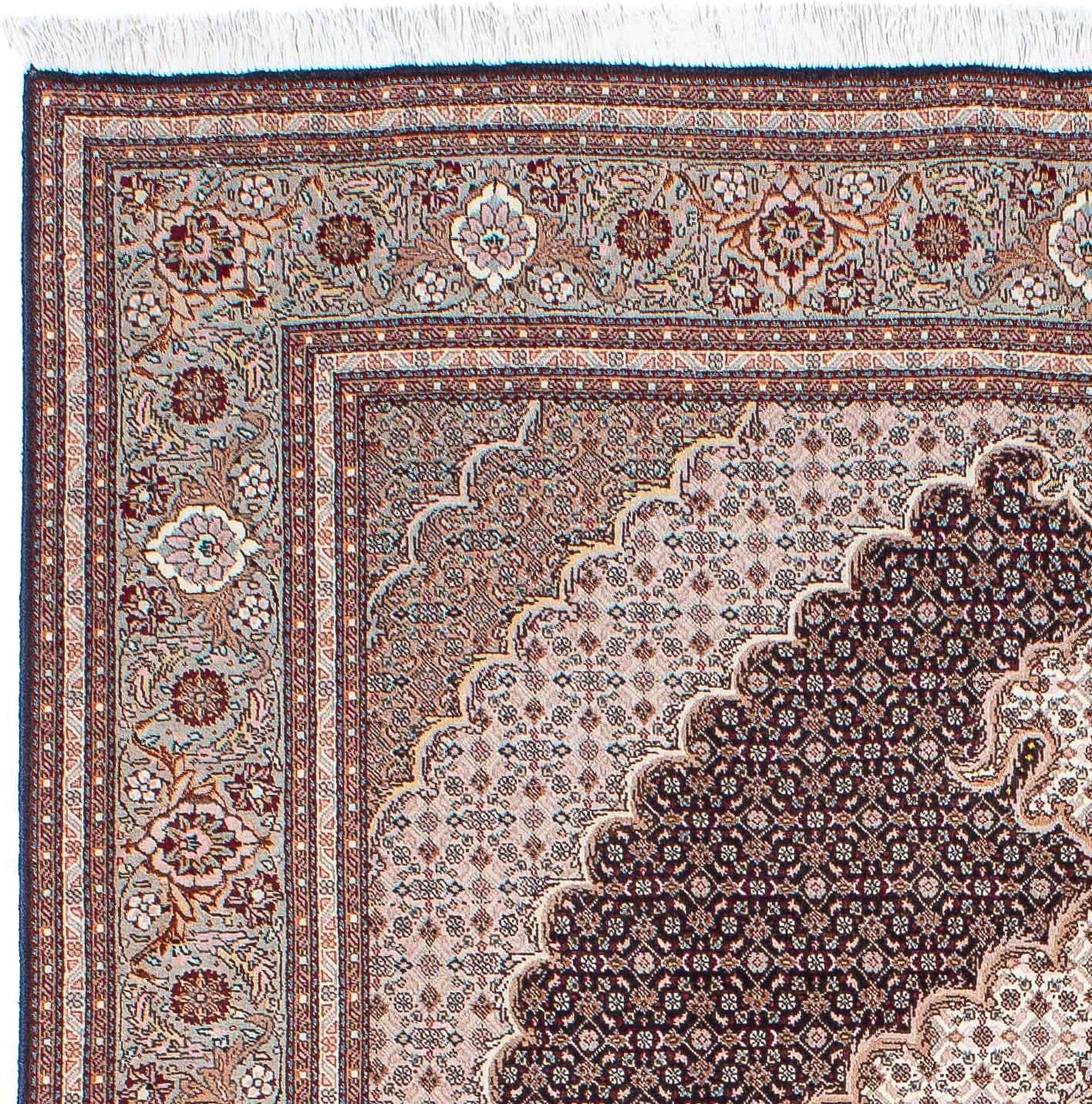 morgenland Orientteppich »Perser - Täbriz - 187 x 150 cm - hellbraun«,  rechteckig, Wohnzimmer, Handgeknüpft, Einzelstück mit Zertifikat  versandkostenfrei auf