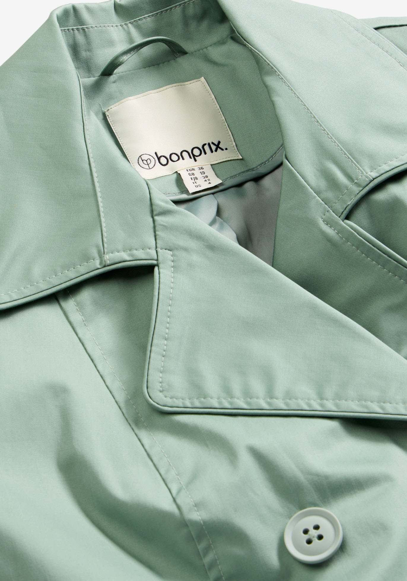 bonprix Trenchcoat mit abnehmbarem Bindegürtel, 2-Reiher