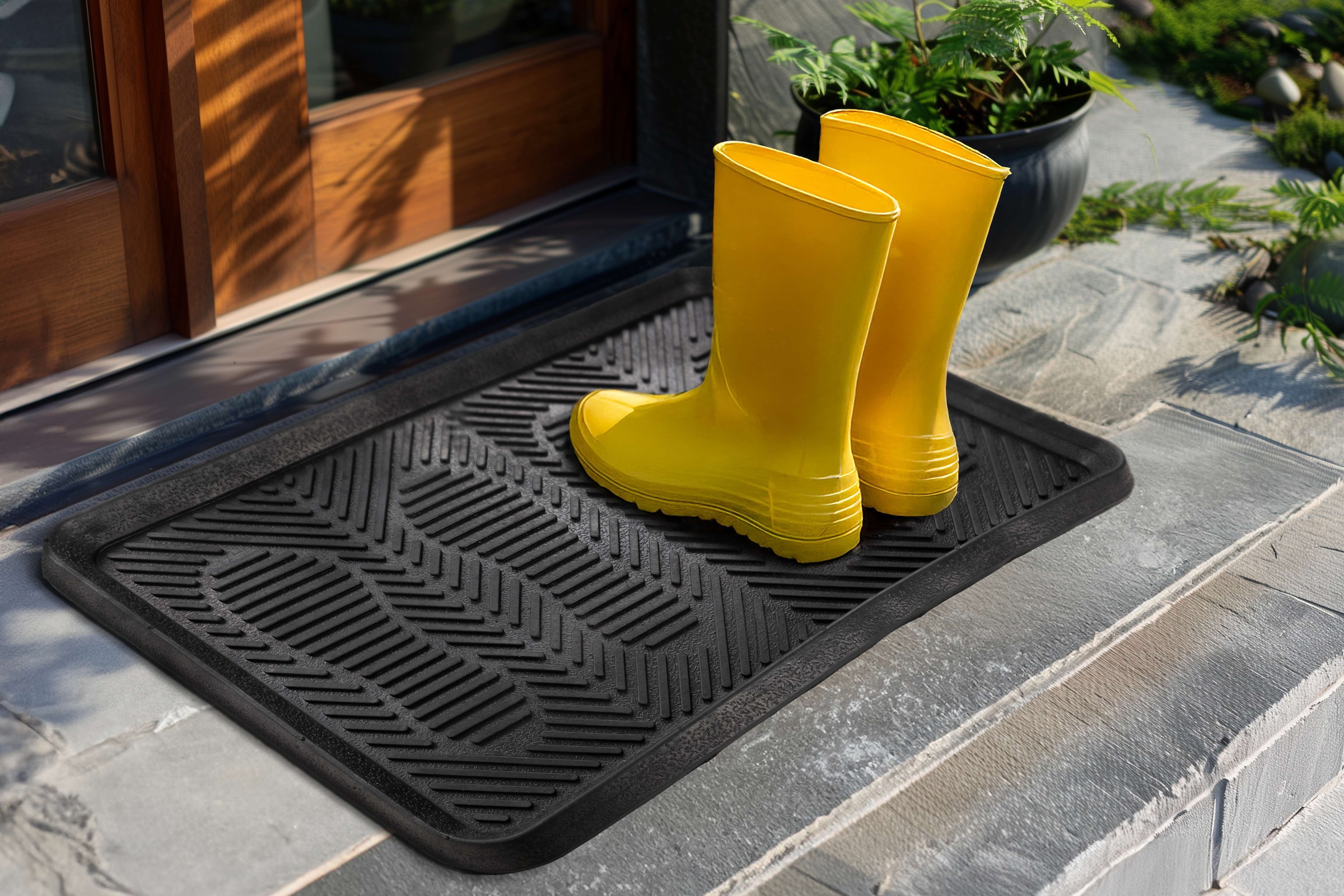 Kayoom Fussmatte »First Step 125« rechteckig 28 mm Höhe Türmatte, Eingang, Schale, Schuhablage, Plastik