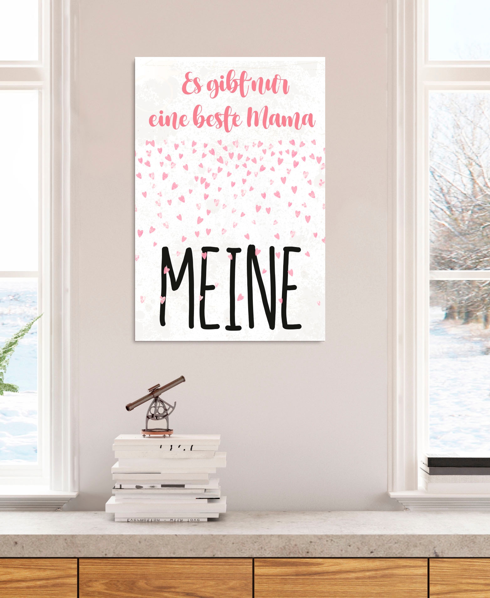Image of queence Metallbild "Beste Mama" Herzbilder Herzen Schriftzüge 1 Stk. tlg. Stahlschilder