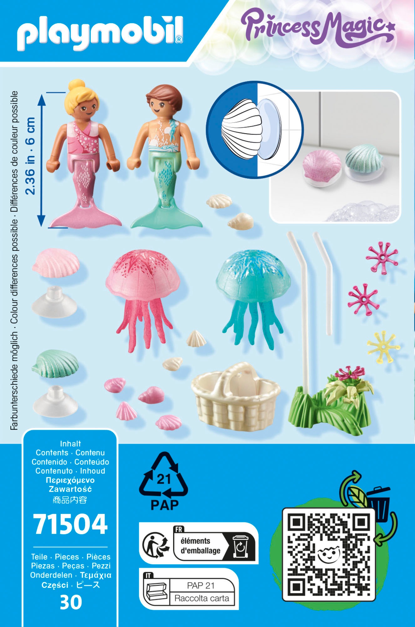 Playmobil® Konstruktions-Spielset »Meerkinder mit Quallen (71504), Princess Magic«, (30 St.), Made in Europe