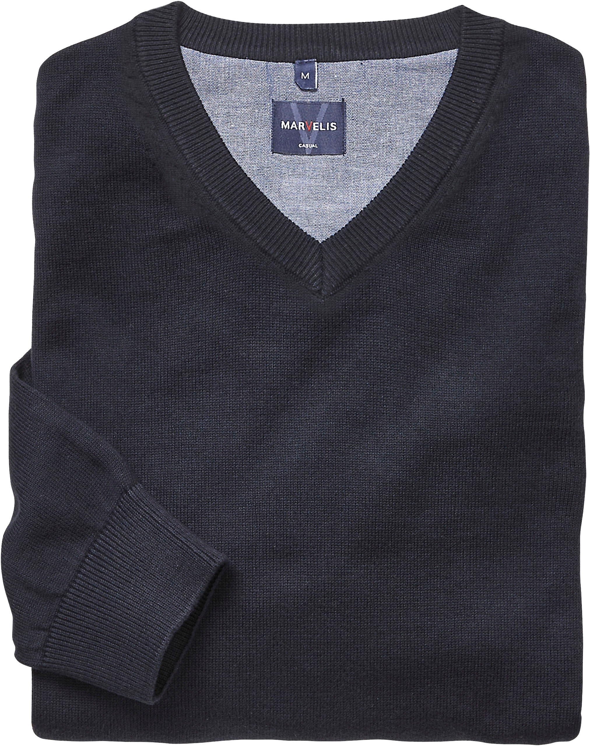 MARVELIS Pull en tricot V-Ausschnitt, regular fit, Baumwolle