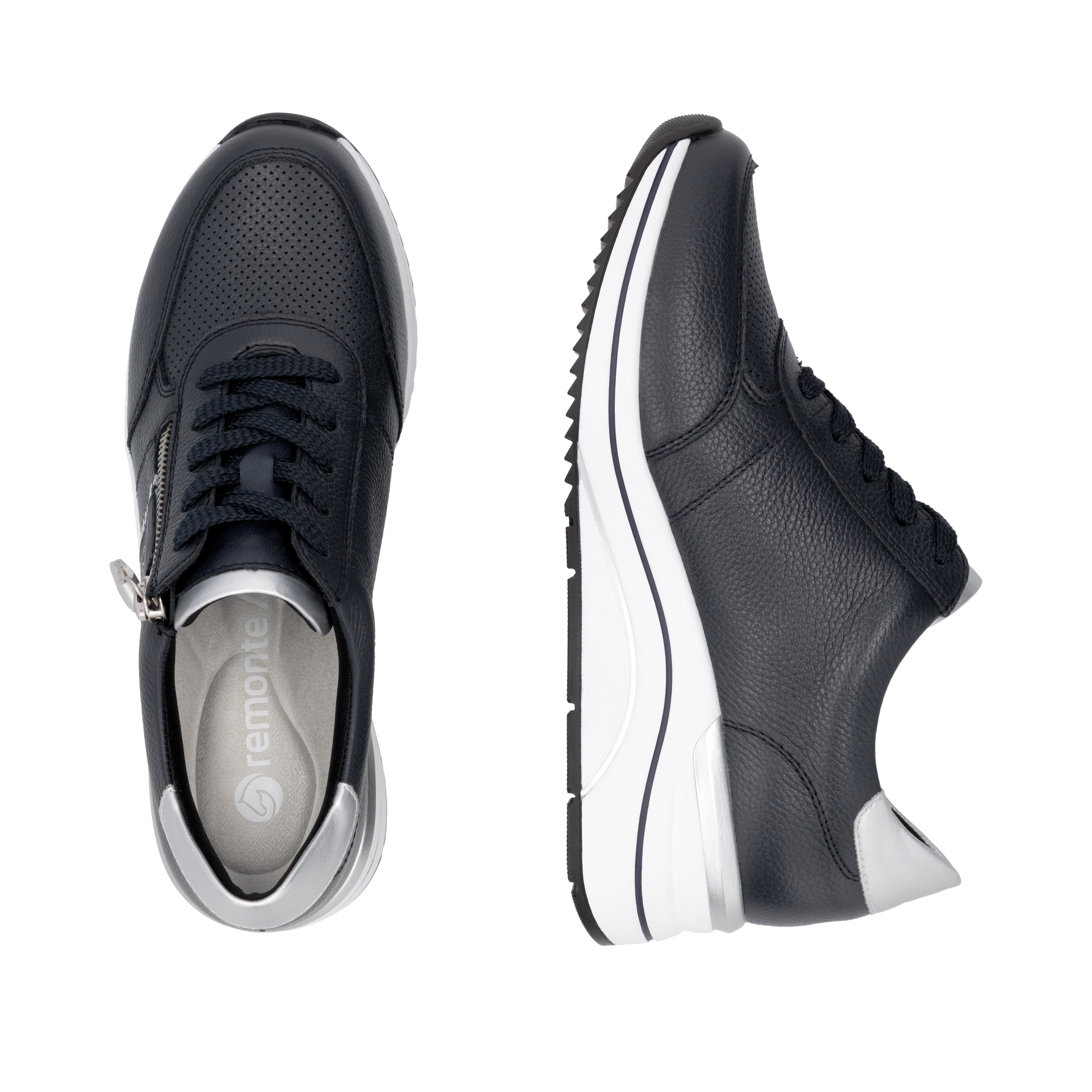 Remonte Baskets compensées  , Freizeitschuh, Halbschuh, Schnürschuh mit Metallic-Kontrastbesätzen