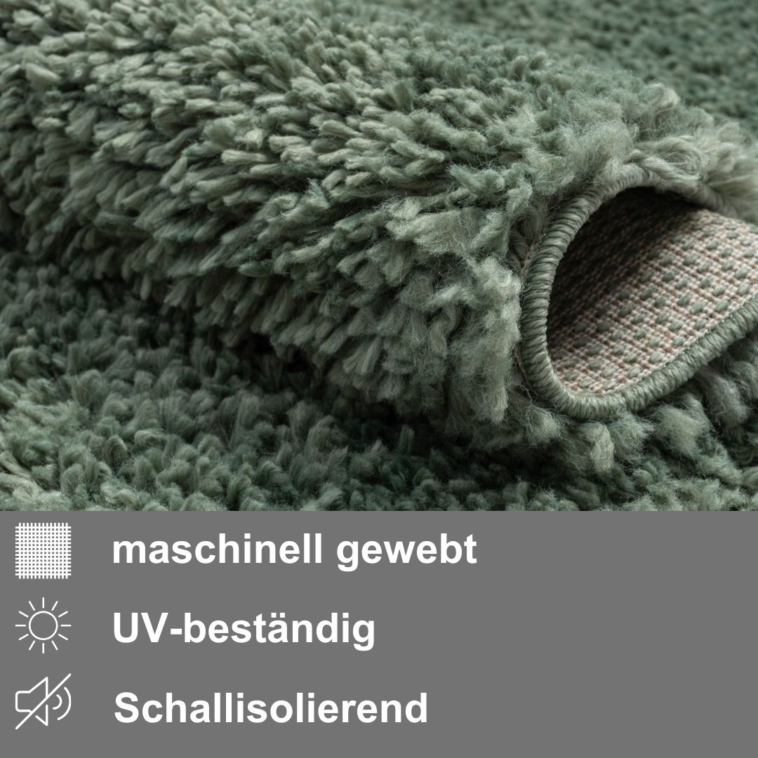 Myflair Möbel & Accessoires Hochflor-Teppich »My Shaggy«, rechteckig, 37 mm Höhe, Shaggy, Uni-Farben, leicht glänzend, Microfaser, extra flauschig
