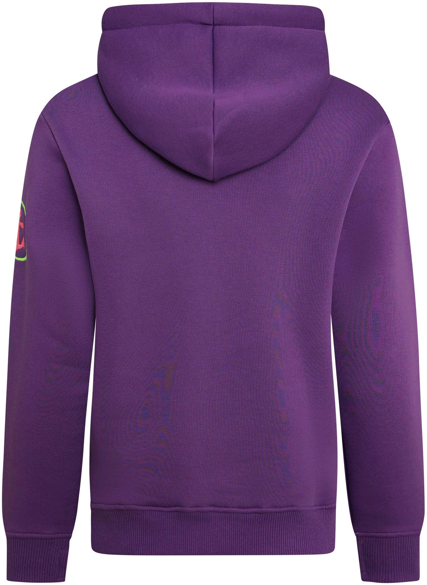 Zwillingsherz Sweatshirt, mit aufgesticktem „Moin“-Schriftzug in Neonfarben