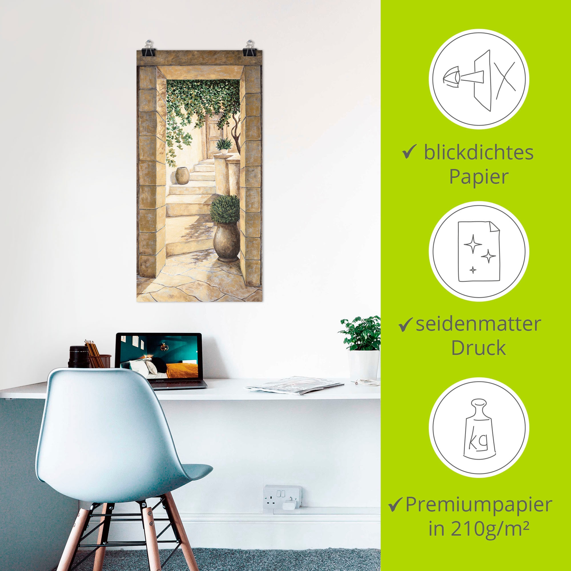 Artland Wandbild »Eingang - Fresco«, Fenster & Türen, (1 St.), als Alubild, Outdoorbild, Leinwandbild, Poster, Wandaufkleber