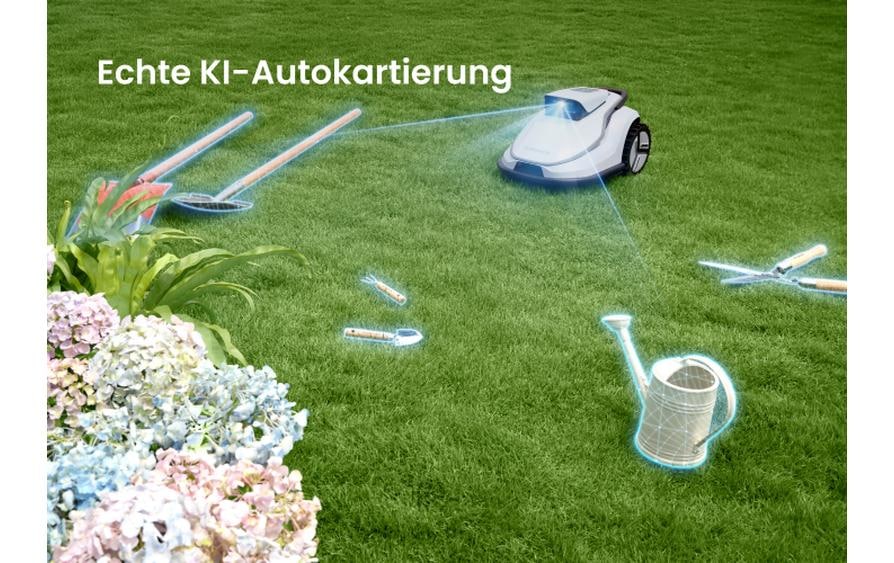   Rasenmähroboter »Terramow V1000 1200 m²«  Kabelloser, KI-gesteuerter Mähroboter