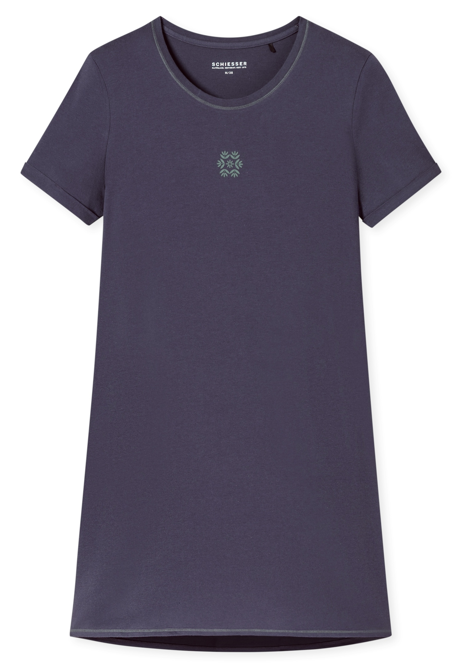 Schiesser Nachthemd »Casual Essentials« mit Statement-Print, Baumwolle, kurzärmelig, Rundhalsausschnitt