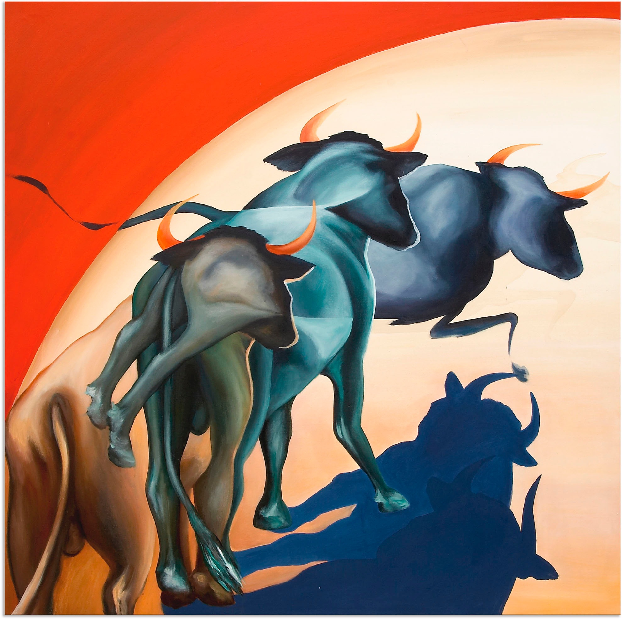 Image of Artland Wandbild »Stiere«, Wildtiere, (1 St.), in vielen Grössen & Produktarten - Alubild / Outdoorbild für den Aussenbereich, Leinwandbild, Poster, Wandaufkleber / Wandtattoo auch für Badezimmer geeignet bei Ackermann Versand Schweiz