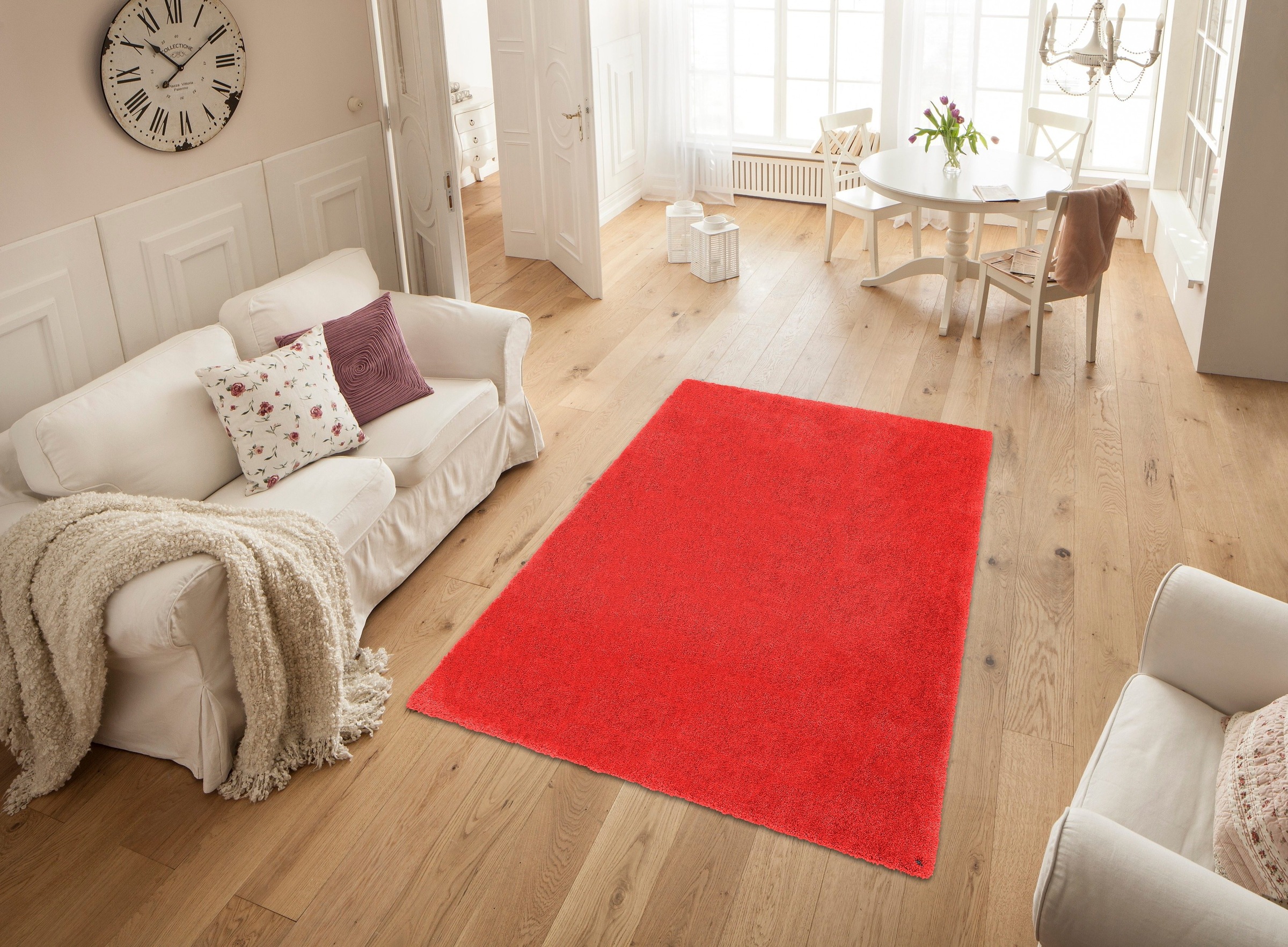 TOM TAILOR HOME Hochflor-Teppich »Soft«, rechteckig, 35 mm Höhe, handgetuftet, Uni-Farben, super weich und flauschig