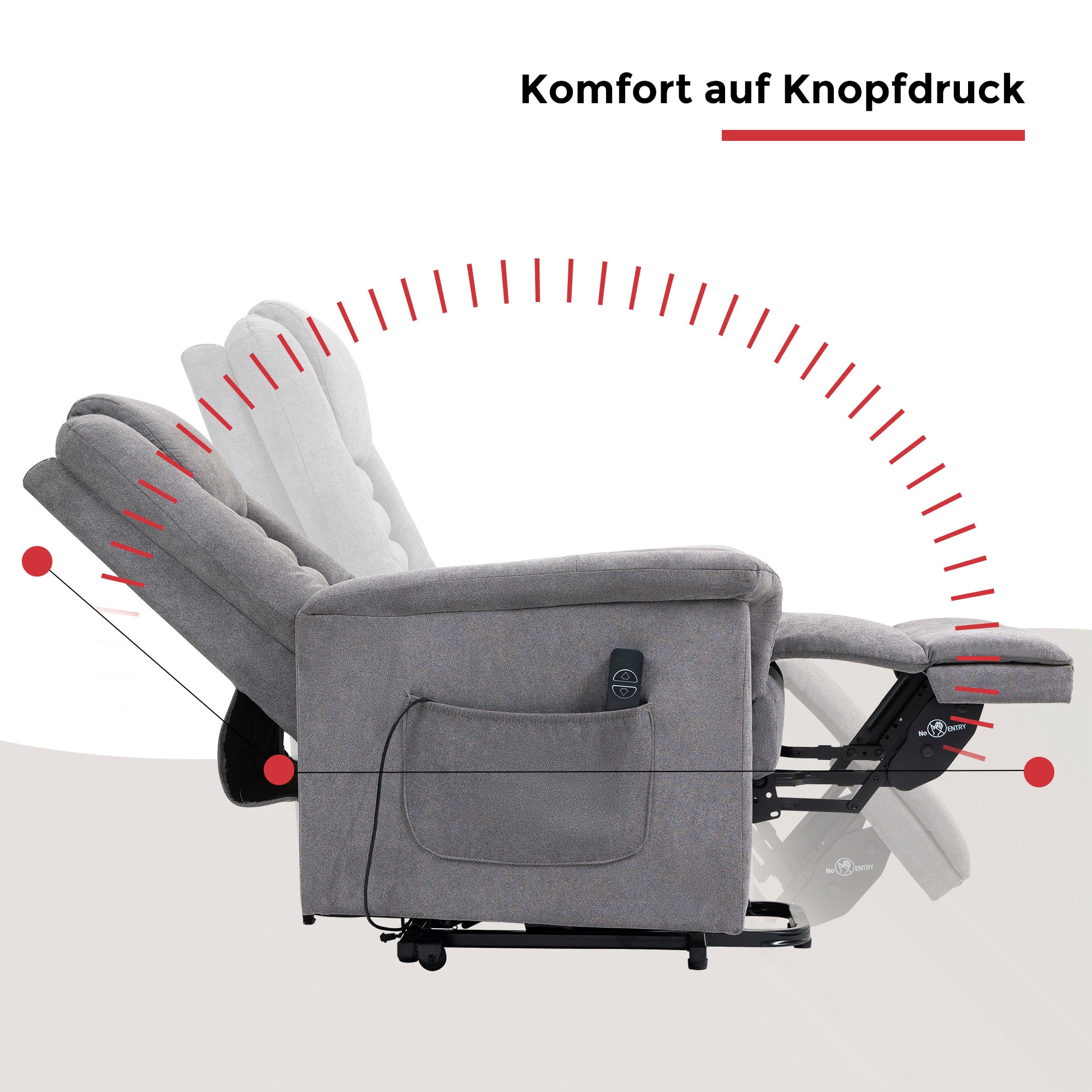 Duo Collection Fauteuil TV »Granada mit elektrischer Aufstehhilfe« fonction relaxation et ressorts ensachés avec suspension à ressorts ondulés en acier