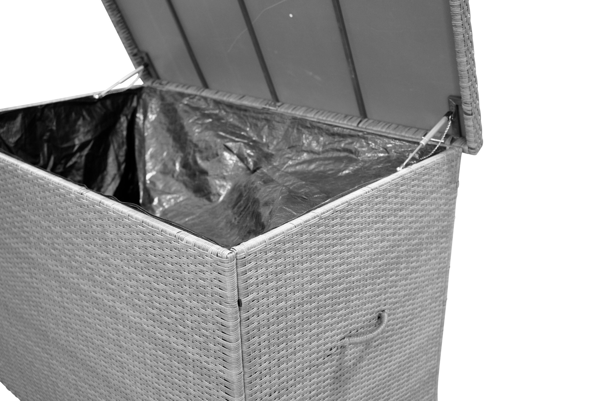 Venture Home Coffre »geräumige Kissenbox 150 × 90 × 100 cm aus Korbgeflecht« Aufbewahrungsbox, UV-beständig, wetterfest, Stahlrahmen, geräumig