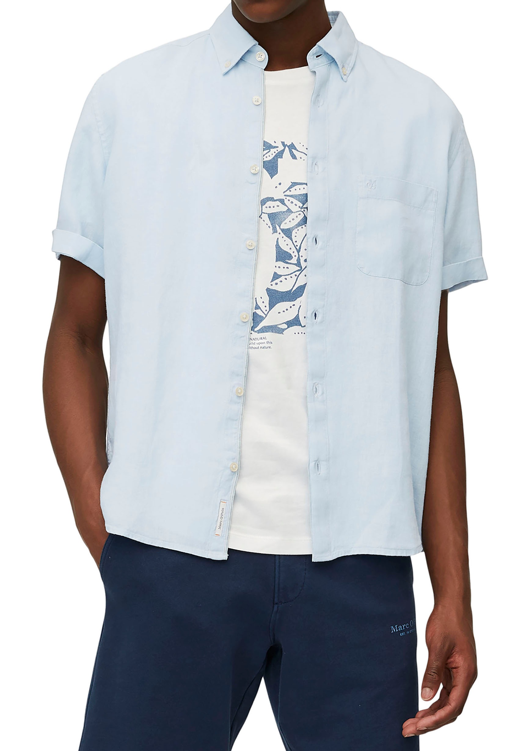 Image of Marc O'Polo Kurzarmhemd, Leinenstruktur bei Ackermann Versand Schweiz