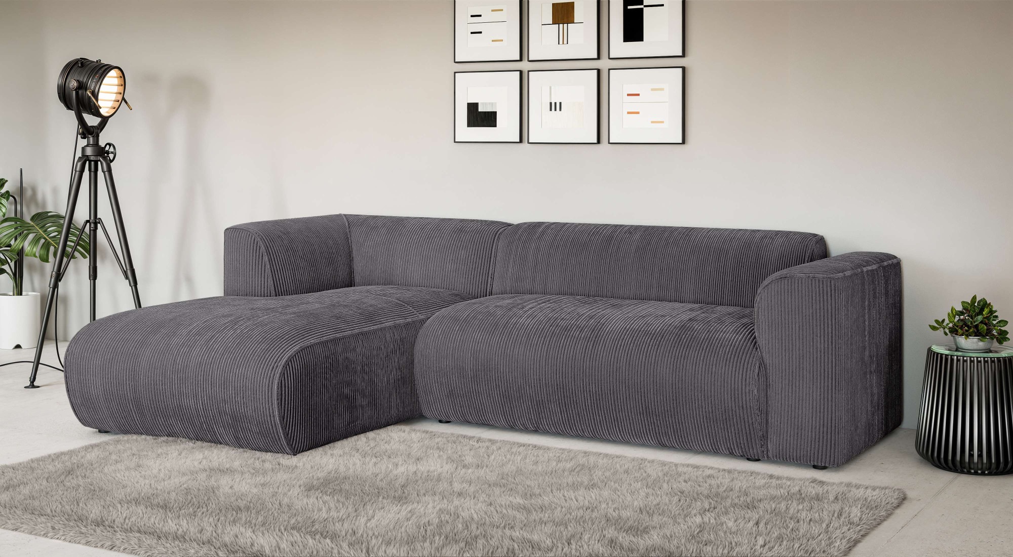 Image of Home affaire Ecksofa "GENTON L-Form (257 cm), zeitlos & stilvolles Design," Aufwendig gepolstert, in Cord, Chenille und Struktur