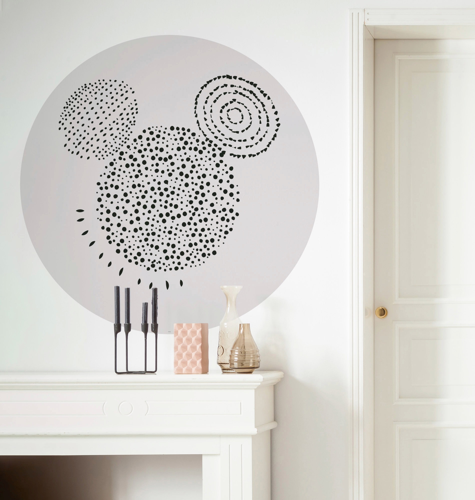 Komar Fototapete »Vlies selbstklebend - Mickey Stipple Art - Grösse 125 x 125 cm«, bedruckt, Kinderzimmer