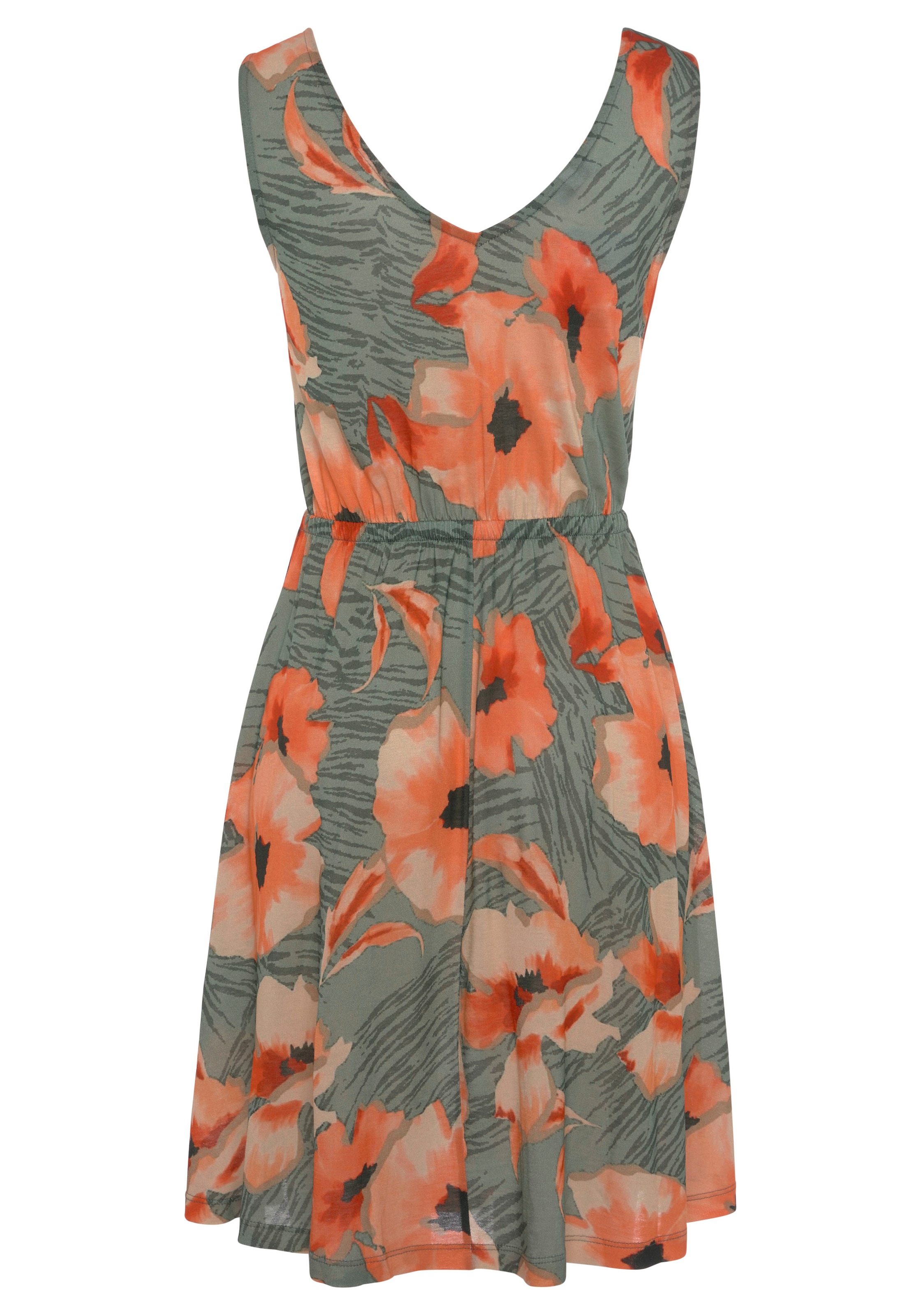 LASCANA Jerseykleid, mit Blumendruck, Sommerkleid, Strandkleid
