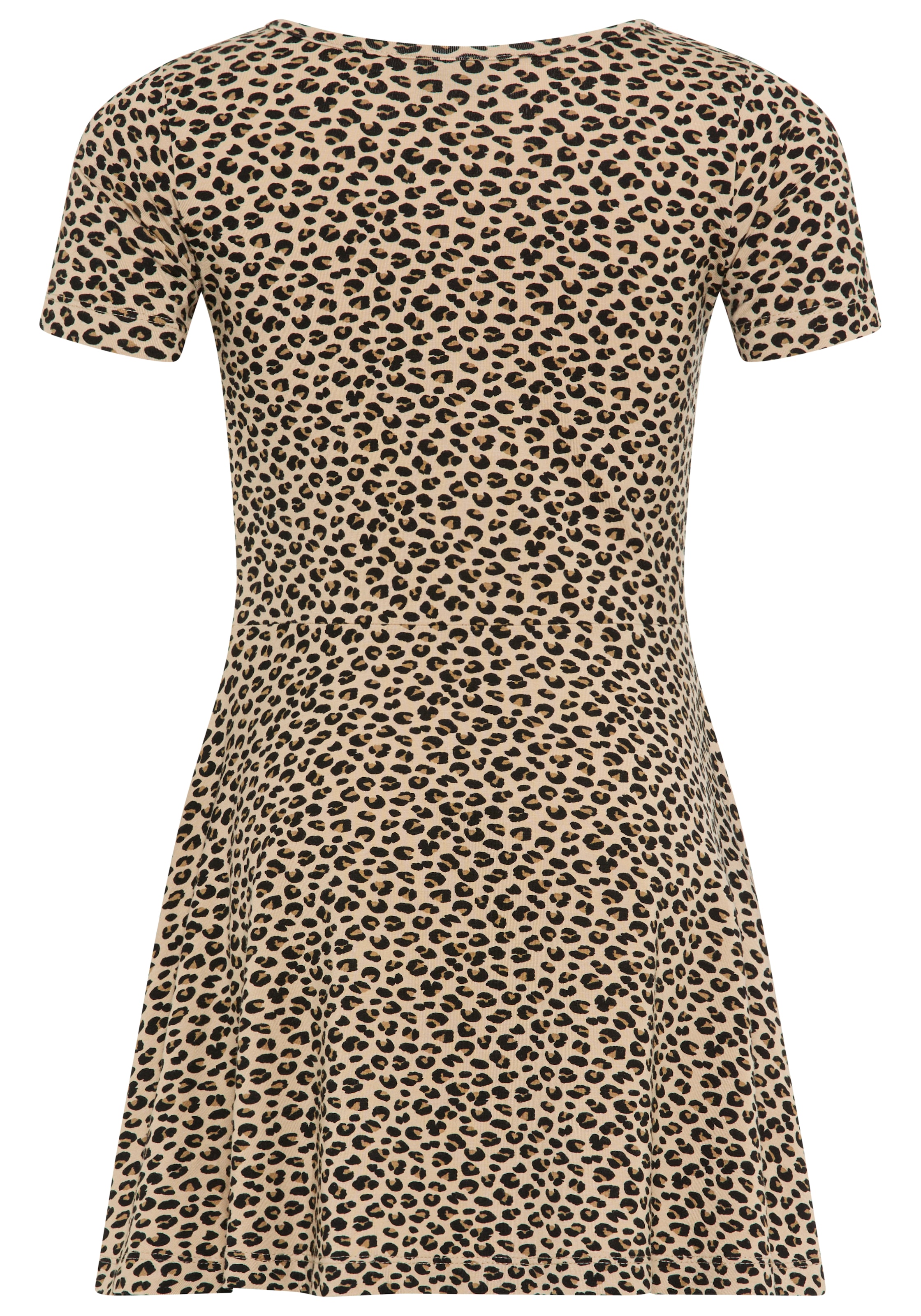 KIDSWORLD Jerseykleid »Shirtkleid in Leo-Musterung«, Shirtkleid in Leo-Optik, unten austestellt