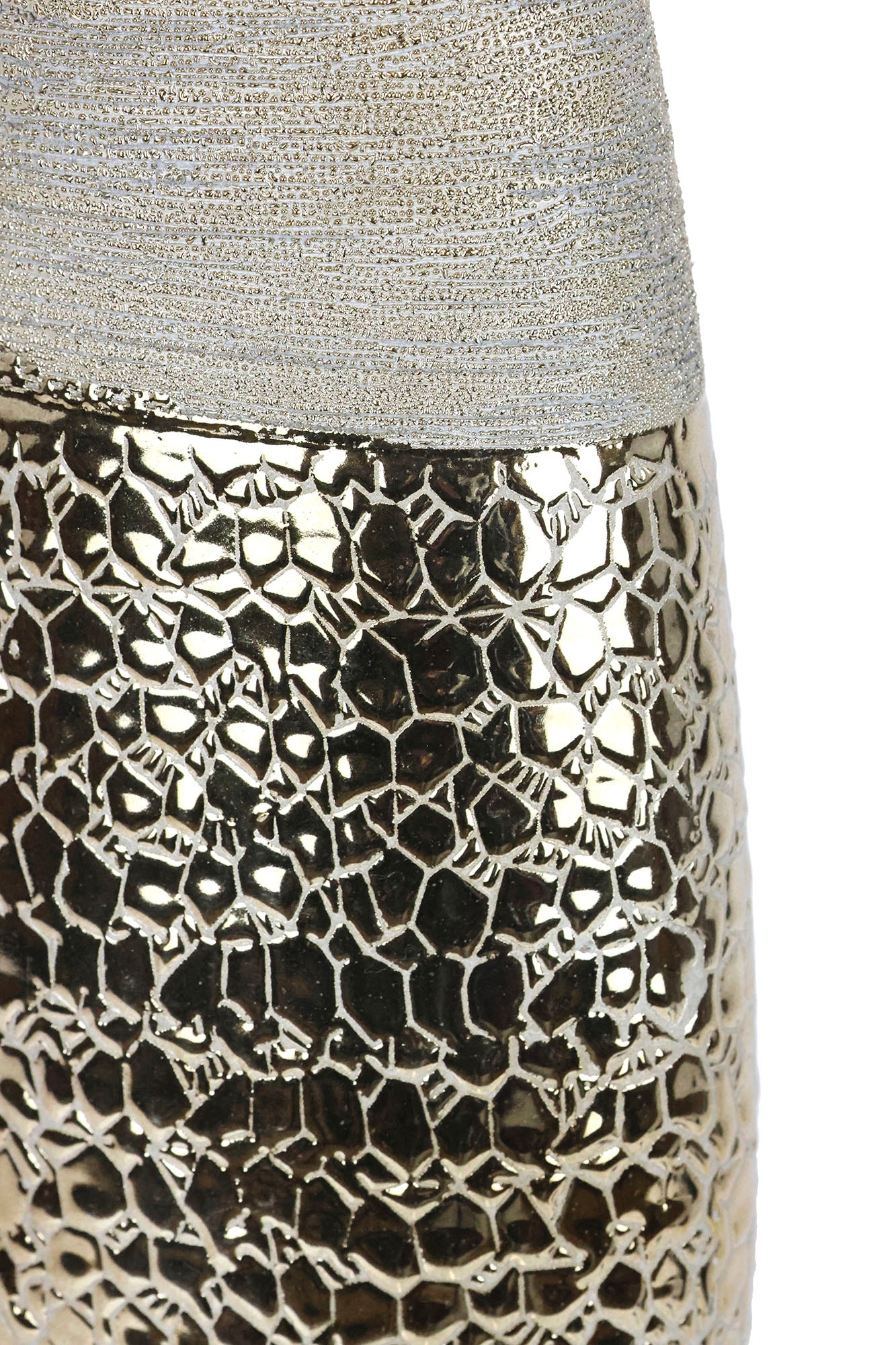 I.GE.A. Dekovase »Blumenvase«, (1 St.), Dekovase Zylindervase silberfarben weiss glänzend Blumenvase Modern Tischvase