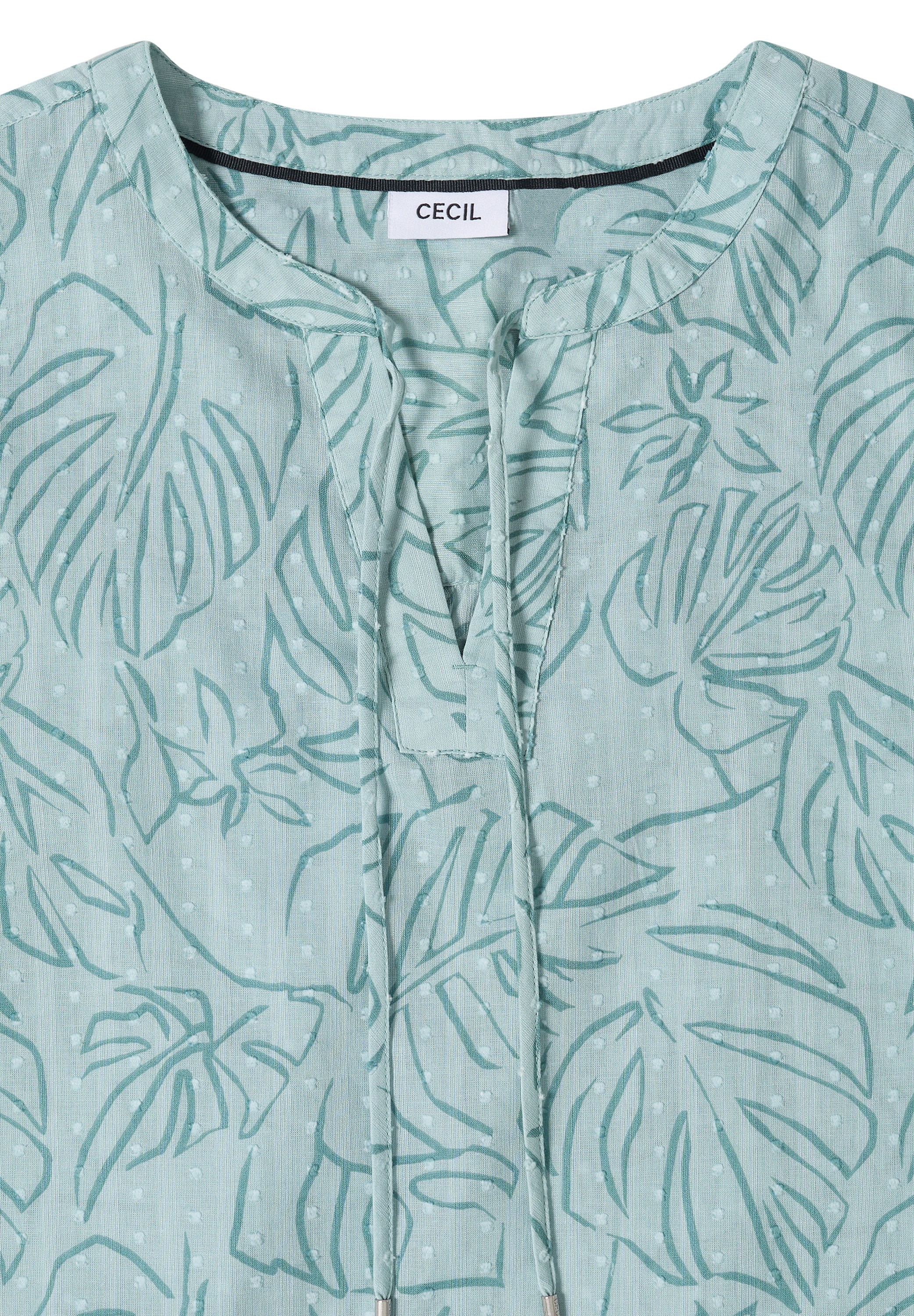 Cecil Blouse à pression 3/4-Arm Sommerbluse-Tunika mit Blätterprint