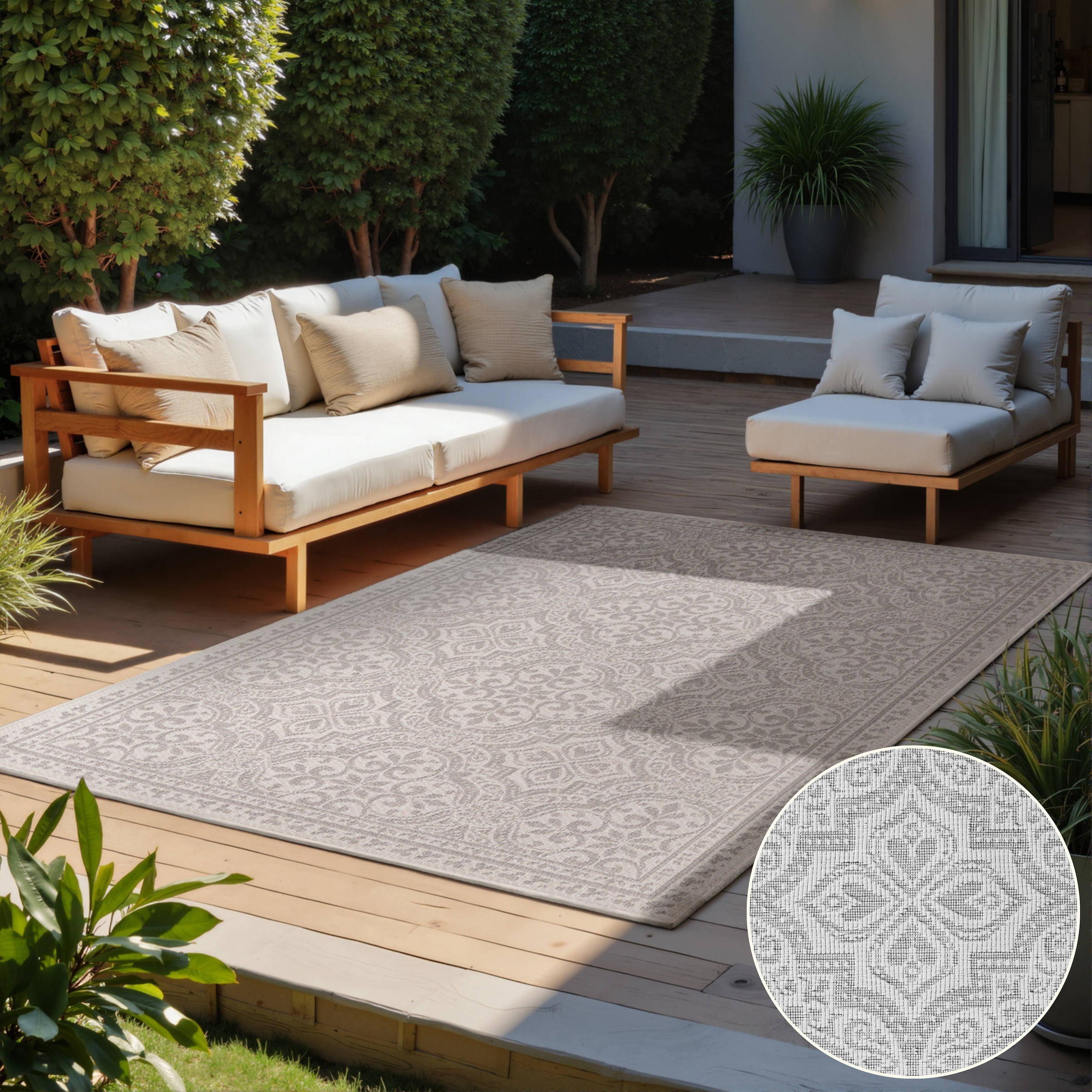 HANSE Home Tapis d'extérieur »Rosel Wendeteppich« Rectangulaire 5 mm Höhe intérieur et extérieur, tissu plat, résistant aux intempéries, facile d'entretien, robuste