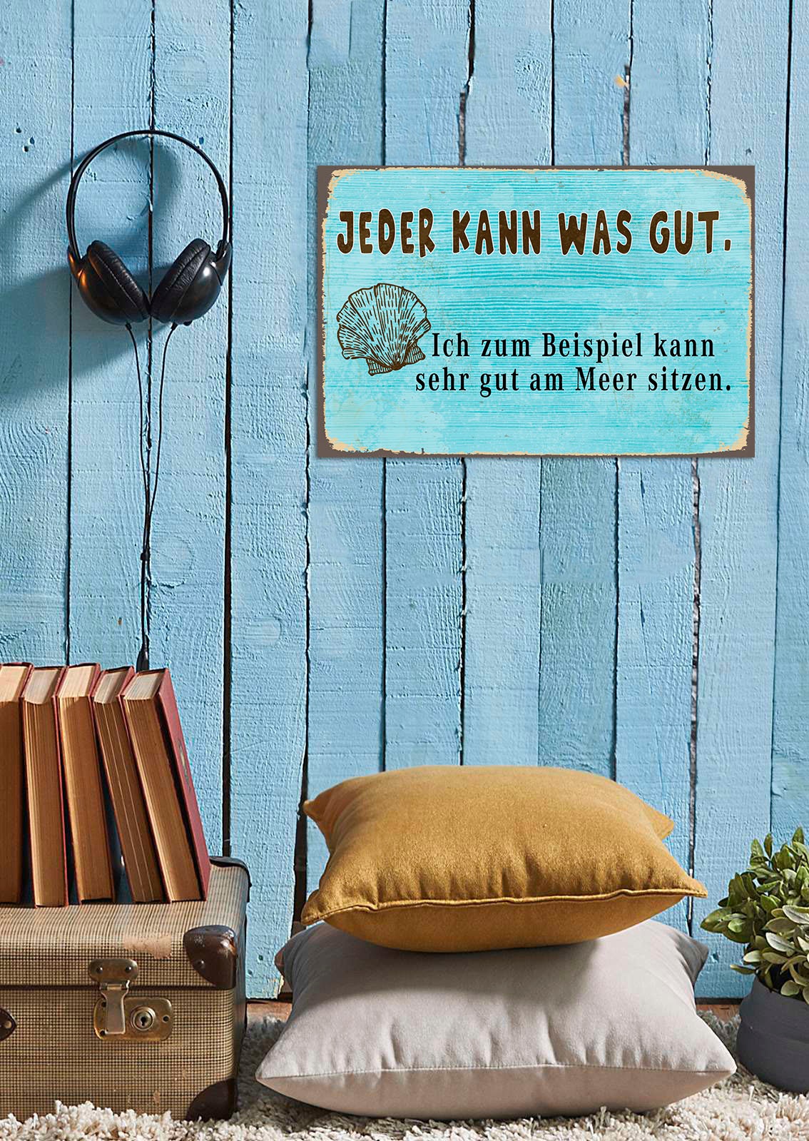 Image of queence Metallbild "Jeder kann was" Schriftzug Schriftzüge 1 Stk. tlg. Stahlschilder